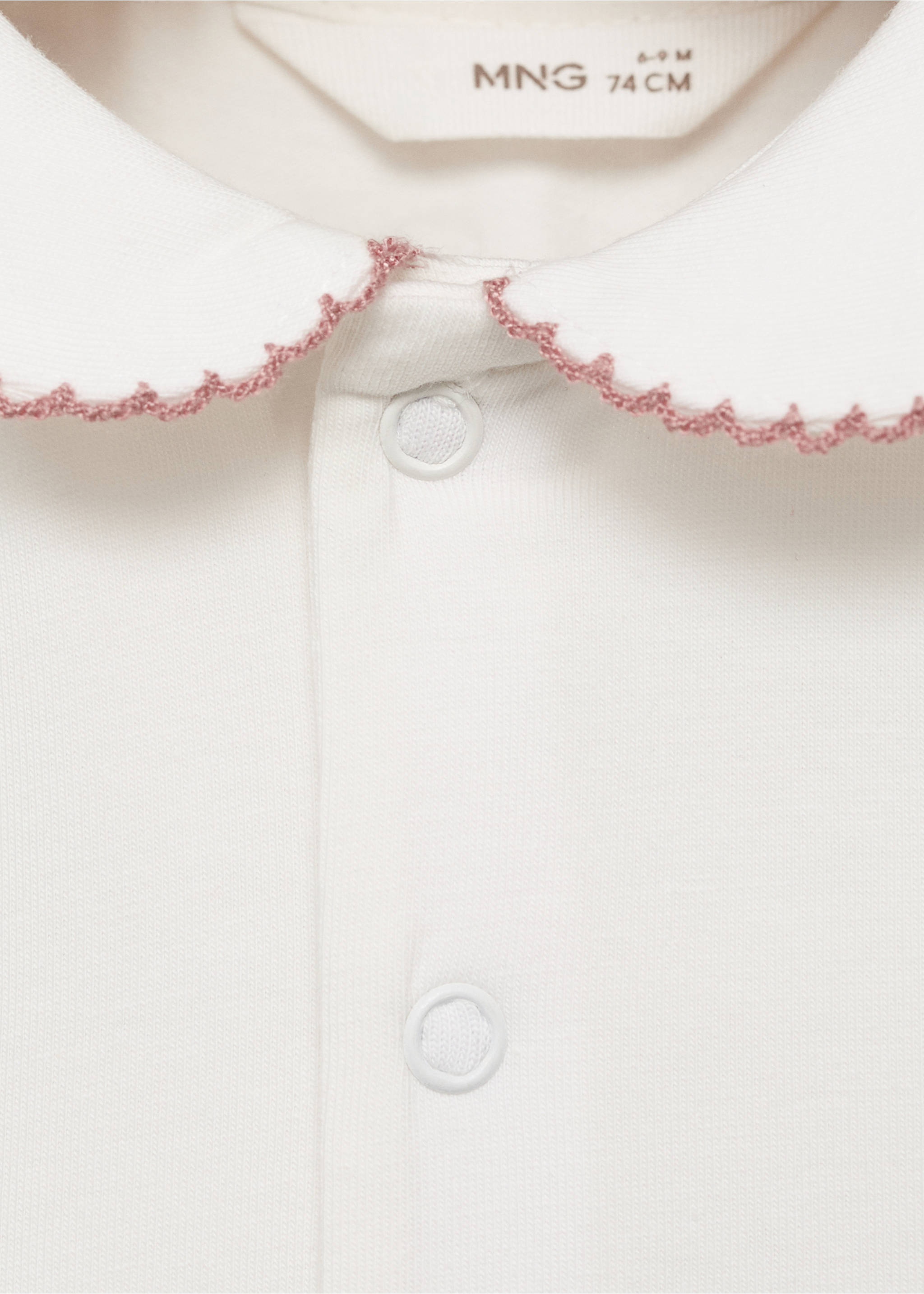 Babydoll-neck bodysuit pyjamas - Details of the article 0, Pink. Ref: 87006729-00.