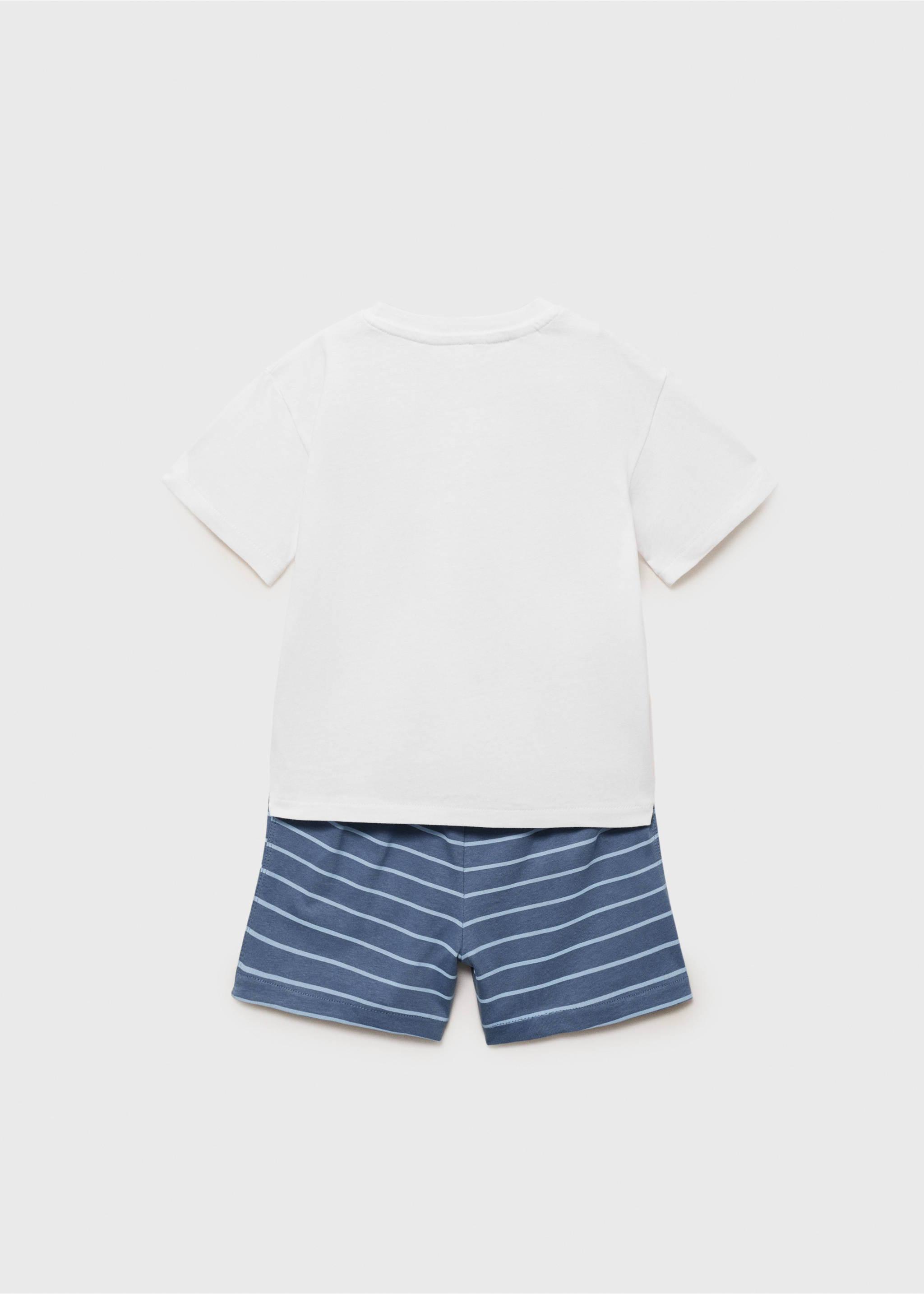 Pack Kurzer Baumwoll-Pyjama - Rückseite des Artikels, Marineblau. Ref: 87006730-00.