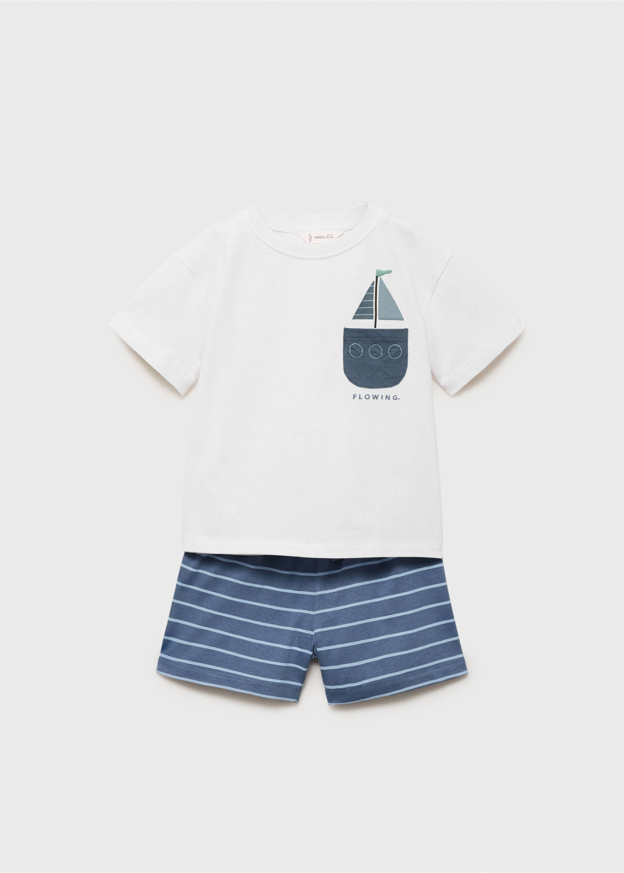 Cotton pyjama shorts pack - Article without model, Navy. Ref: 87006730-00.