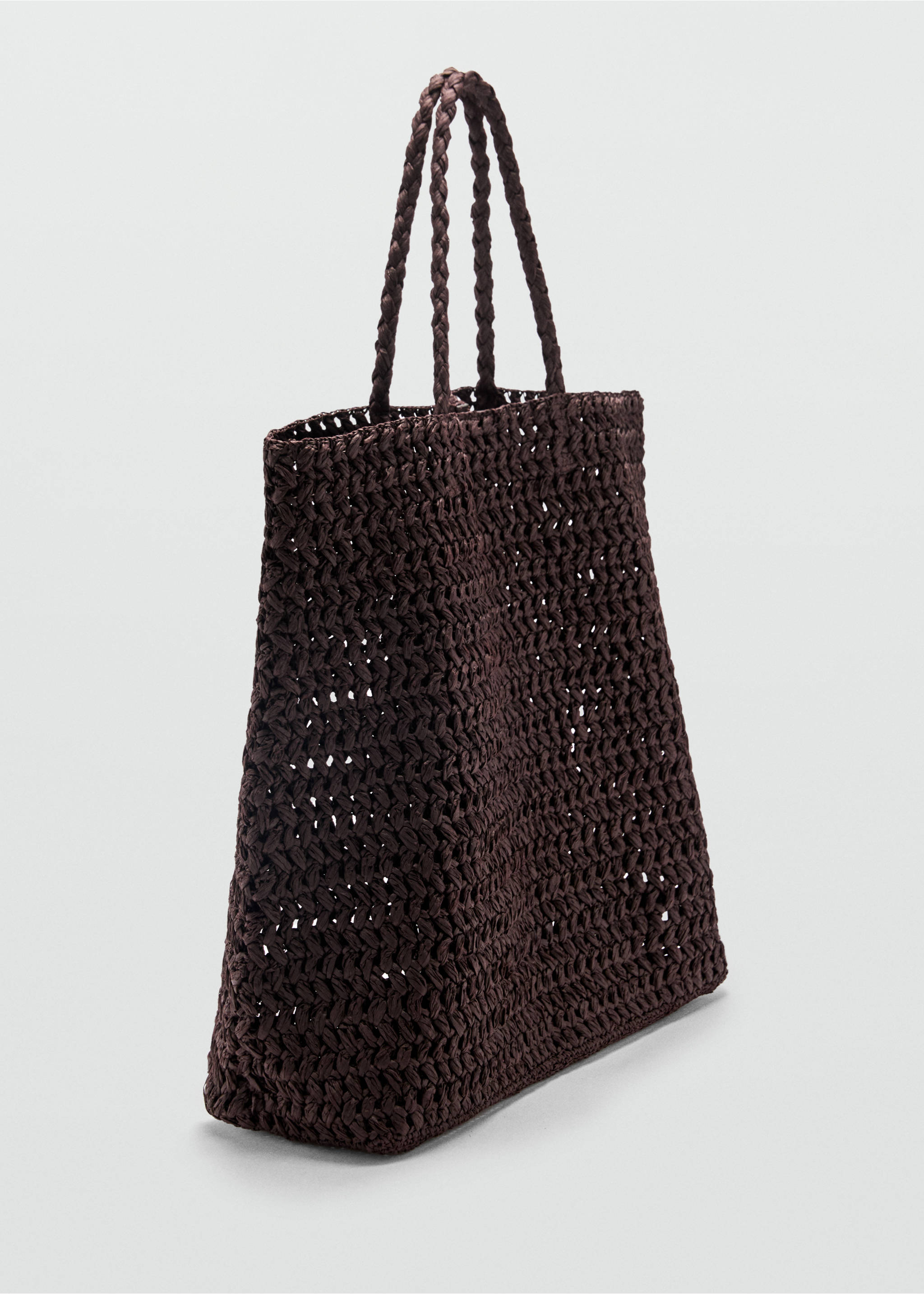 Natural fibre maxi bag - Medium plane, Chocolate. Ref: 87007165-00.