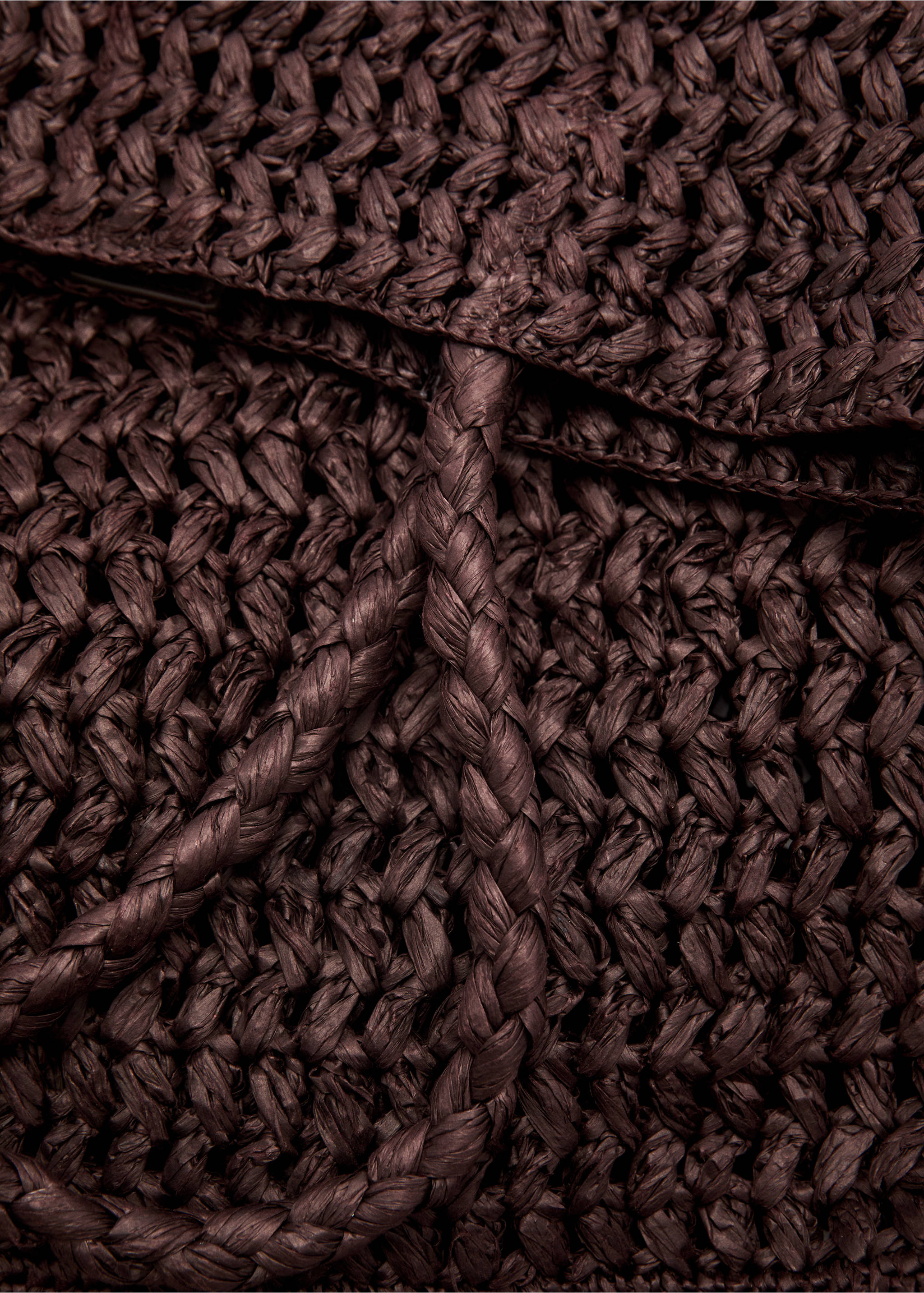 Natural fibre maxi bag - Details of the article 2, Chocolate. Ref: 87007165-00.