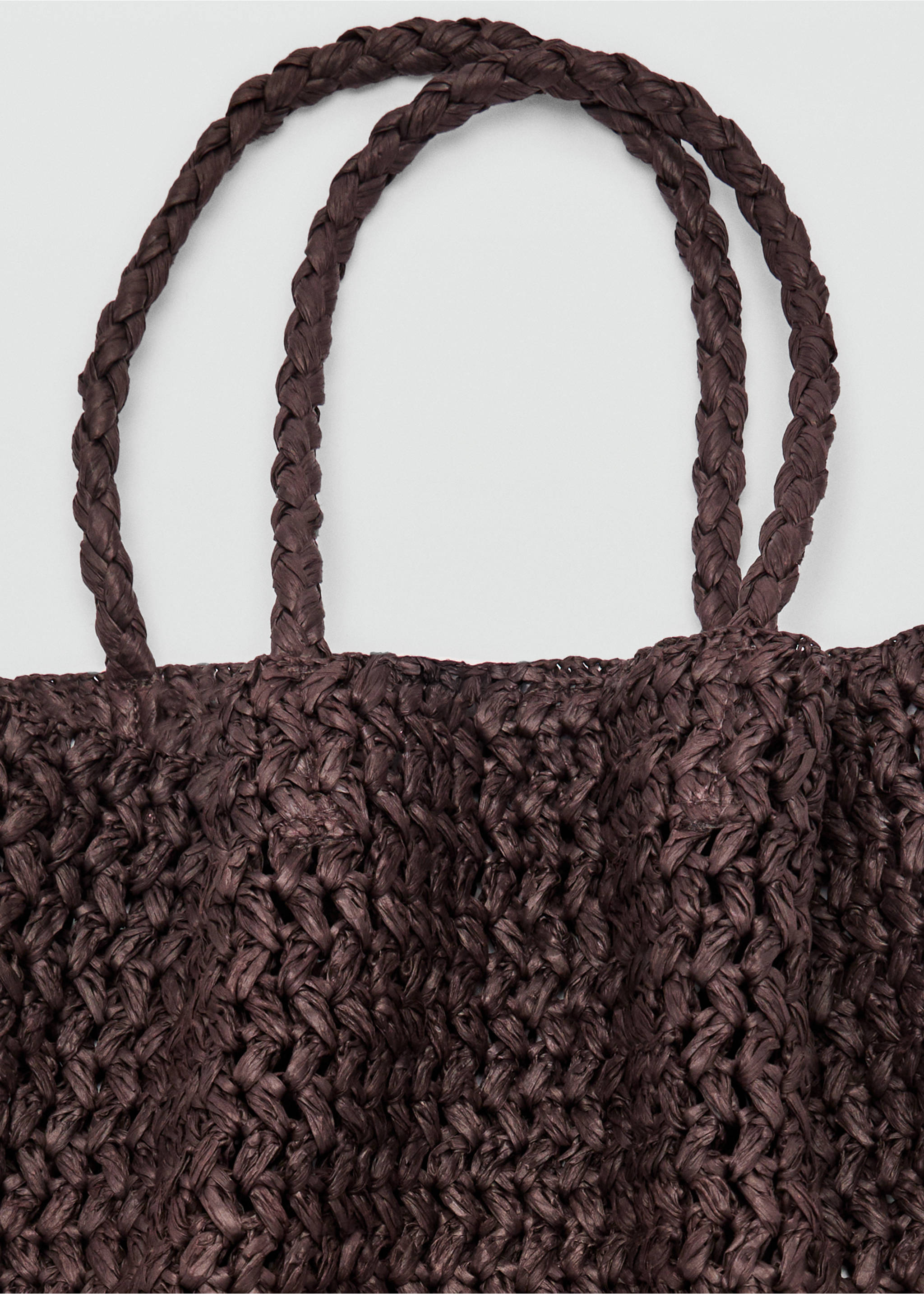 Natural fibre maxi bag - Details of the article 3, Chocolate. Ref: 87007165-00.