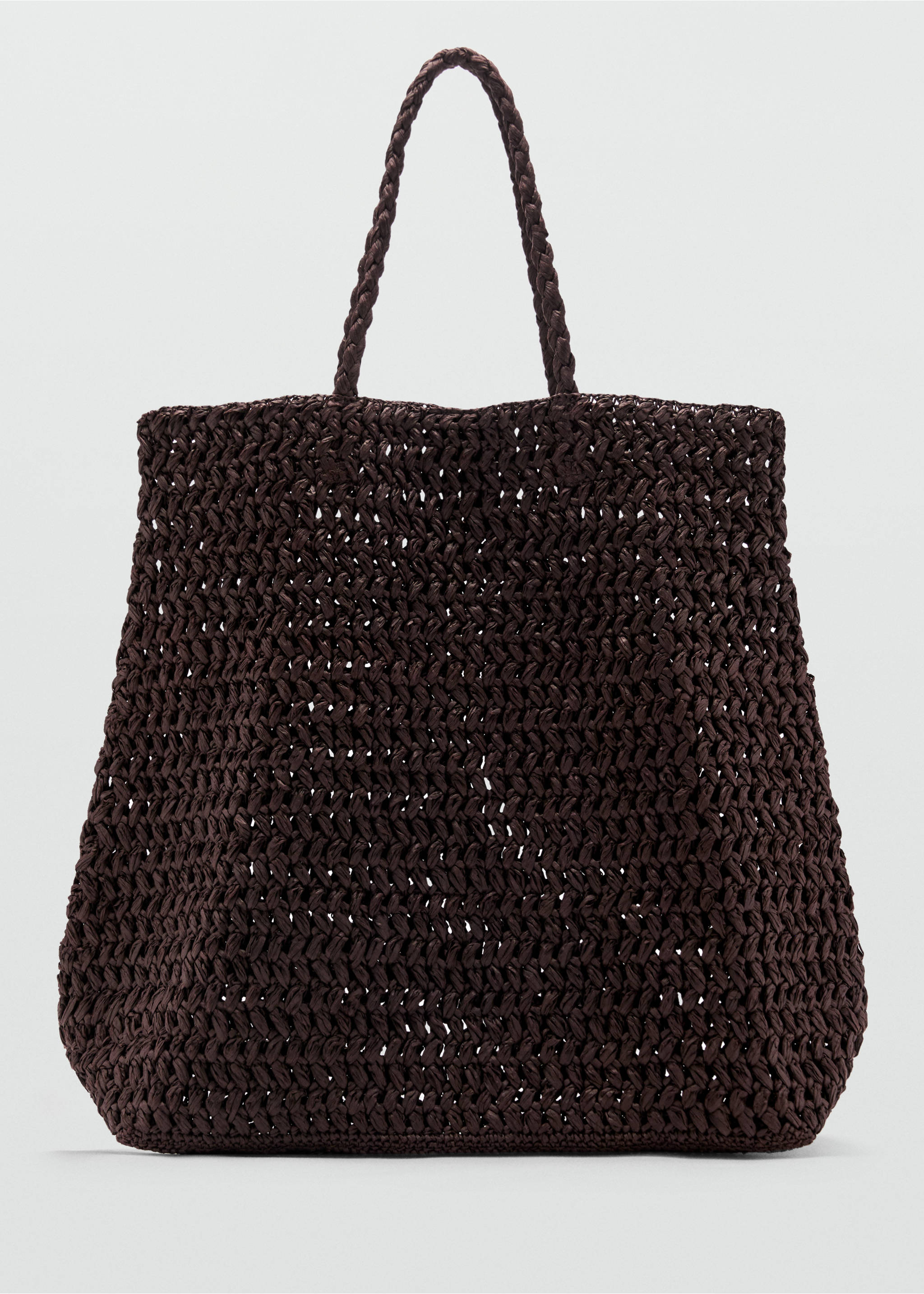 Natural fibre maxi bag - Article without model, Chocolate. Ref: 87007165-00.