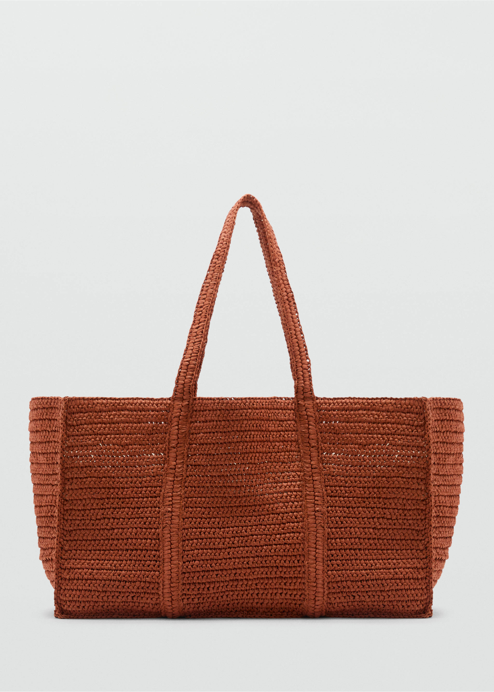 Natural fibre double-handle shopping bag - Article without model, Burnt Orange. Ref: 87007166-00.