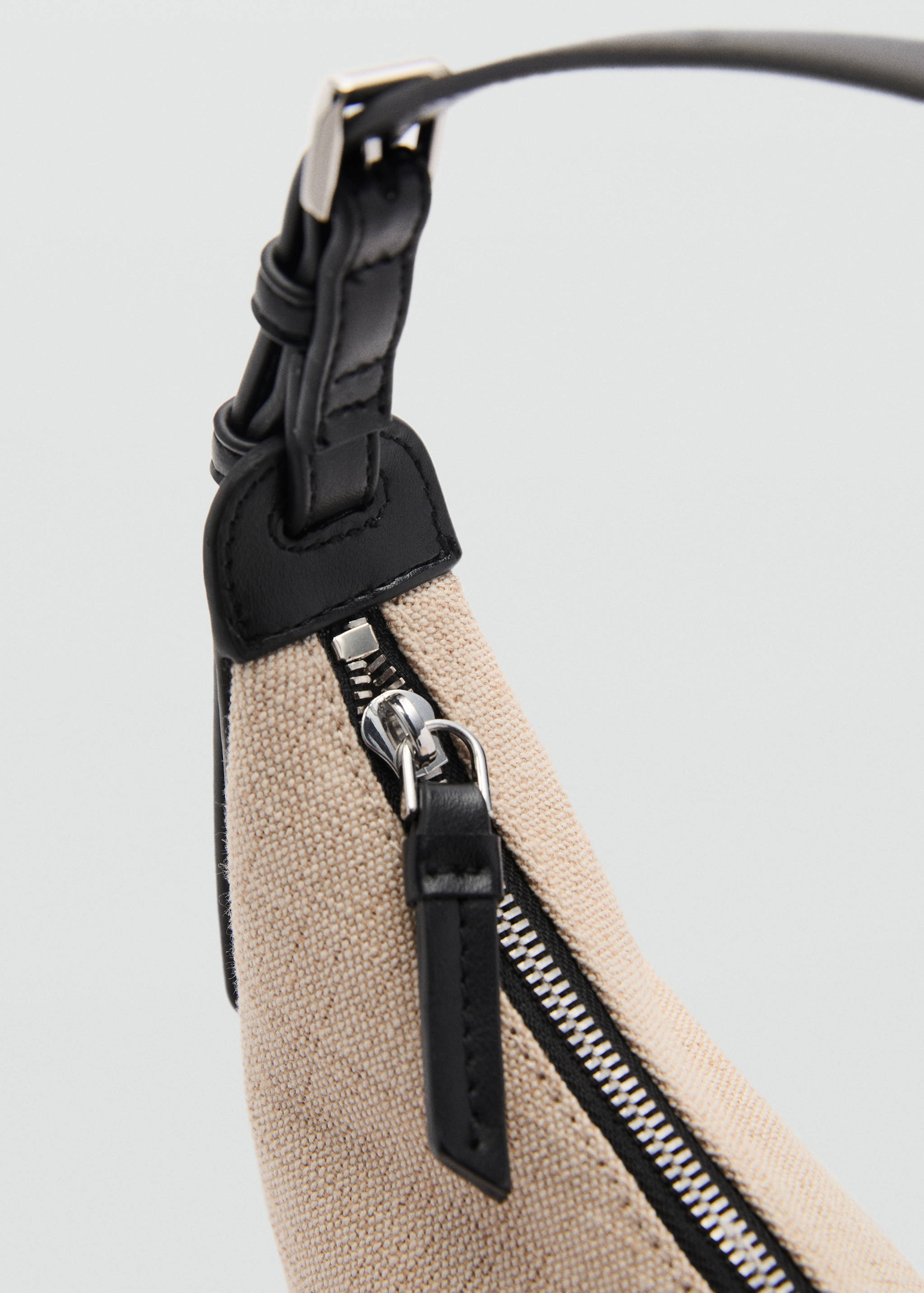 Mini oval linen-blend shoulder bag - Details of the article 2