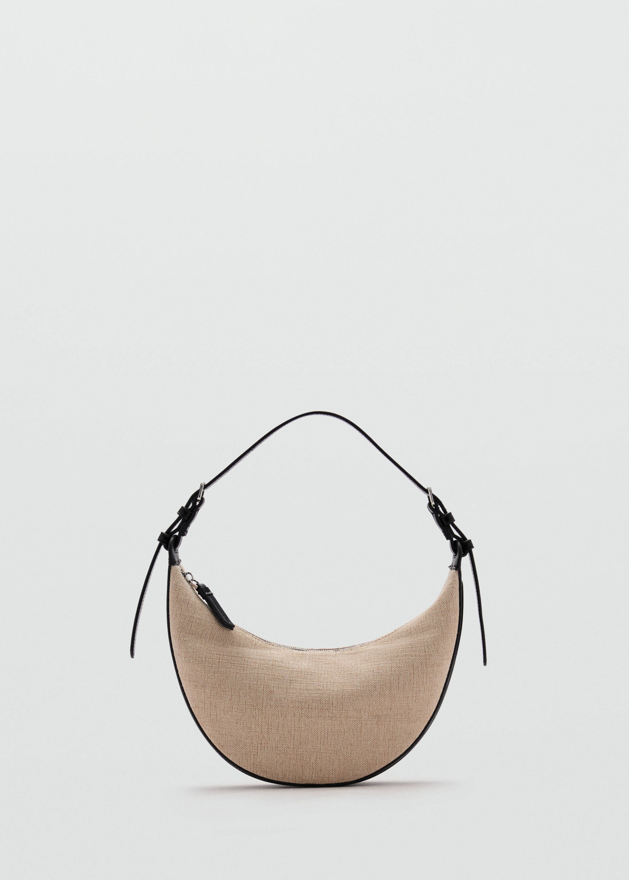 Ovalförmige Mini-Schultertasche aus Leinengemisch - Artikel ohne Model