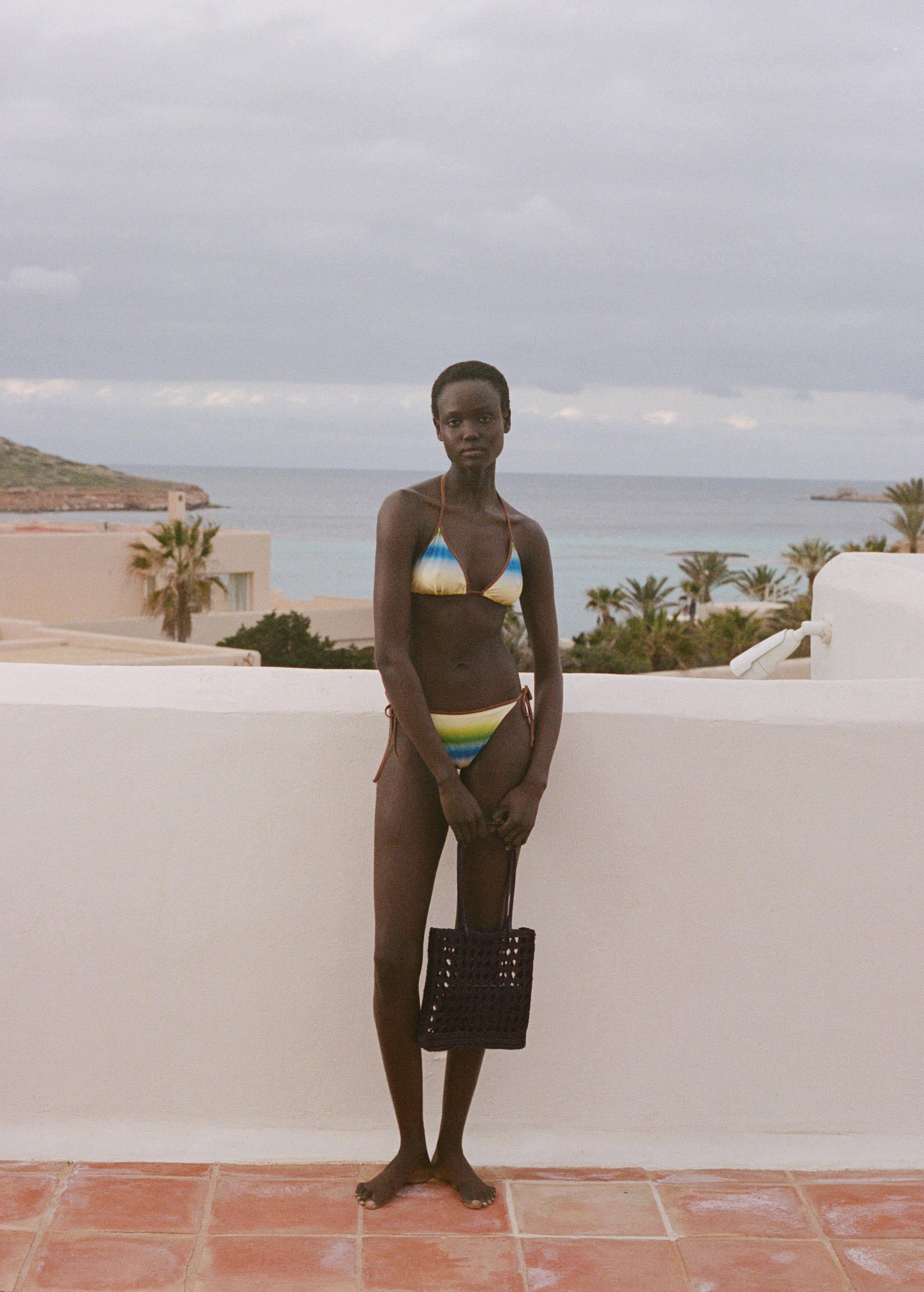 Natural fibre openwork shopper bag - General plane