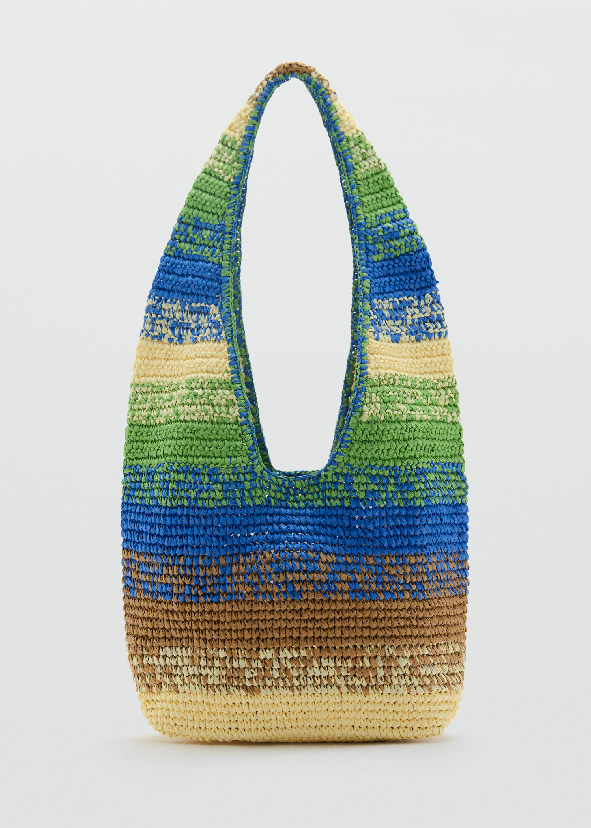 Natural fibre gradient shopping bag - Article without model, Green. Ref: 87007172-00.