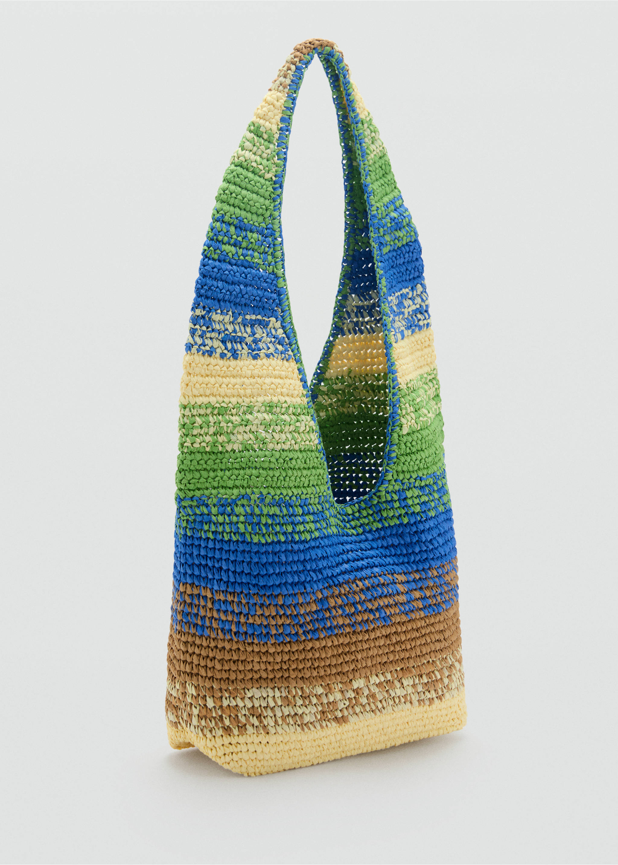 Natural fibre gradient shopping bag - Medium plane, Green. Ref: 87007172-00.