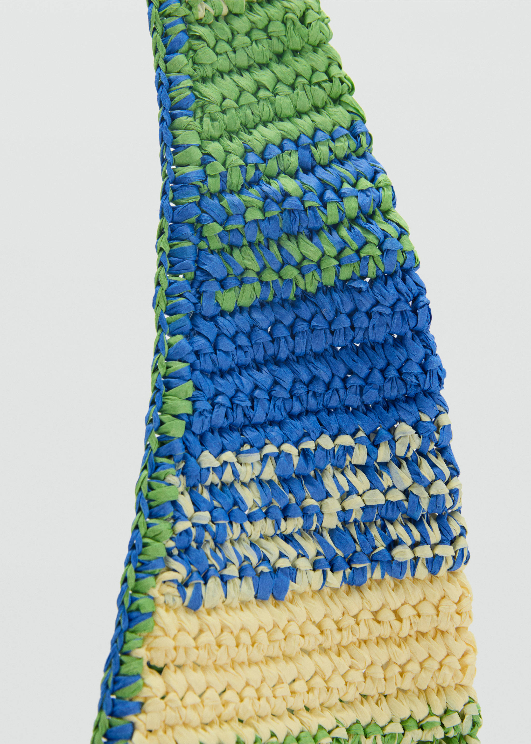 Natural fibre gradient shopping bag - Details of the article 2, Green. Ref: 87007172-00.