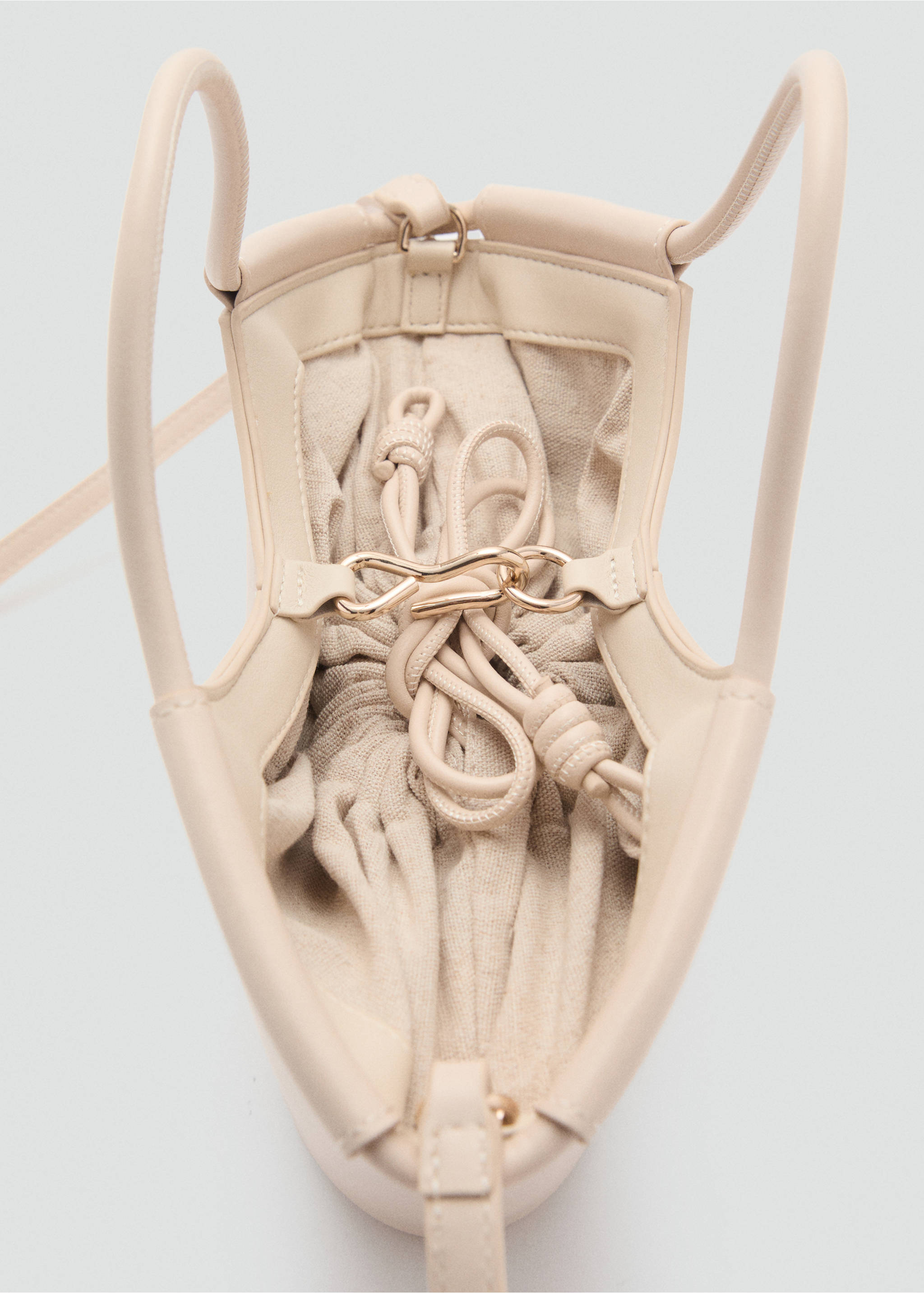 Mini shopper-style shoulder bag - Details of the article 1, Off White. Ref: 87007174-00.