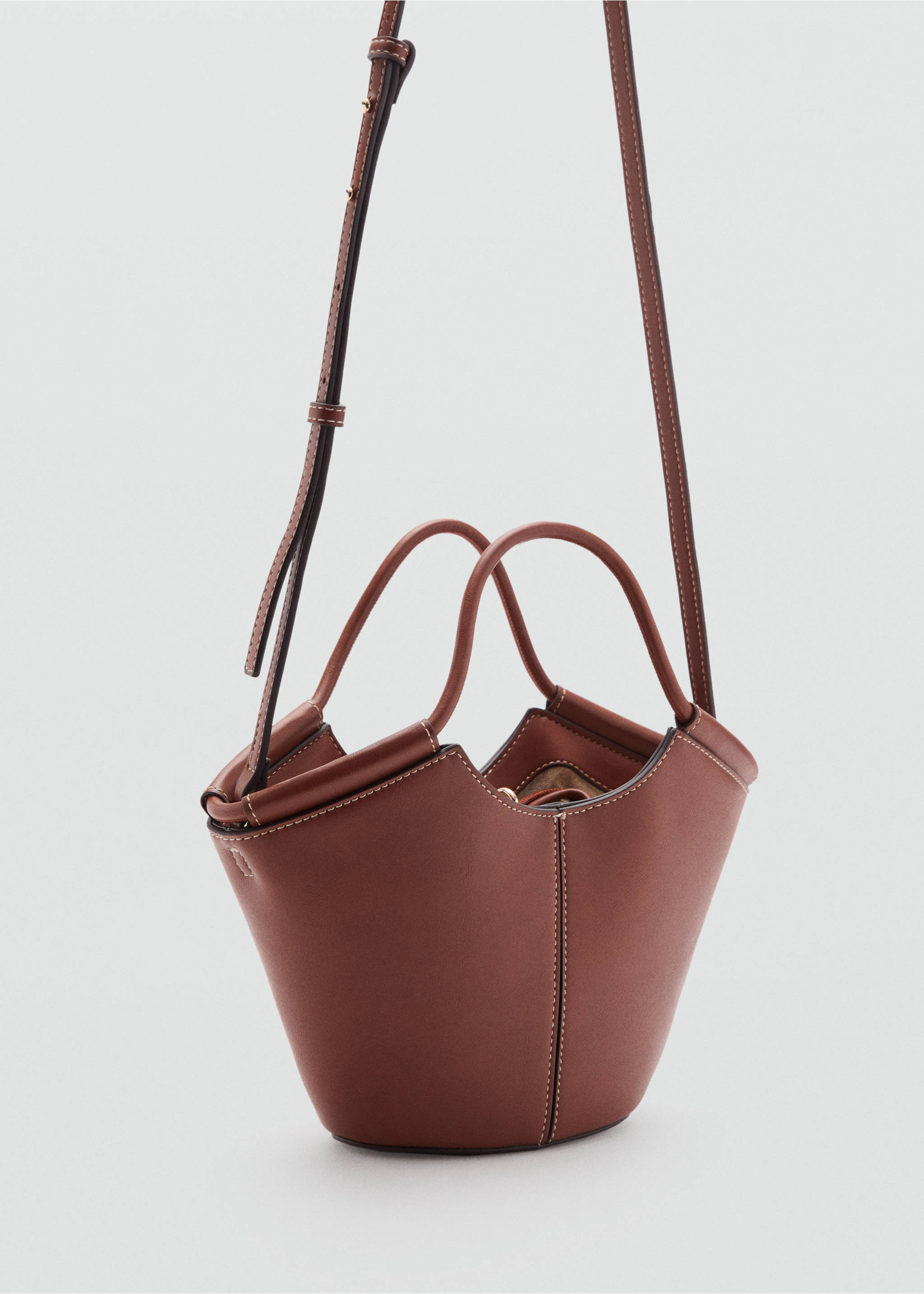Mini shopper-style shoulder bag - Medium plane, Leather. Ref: 87007174-00.