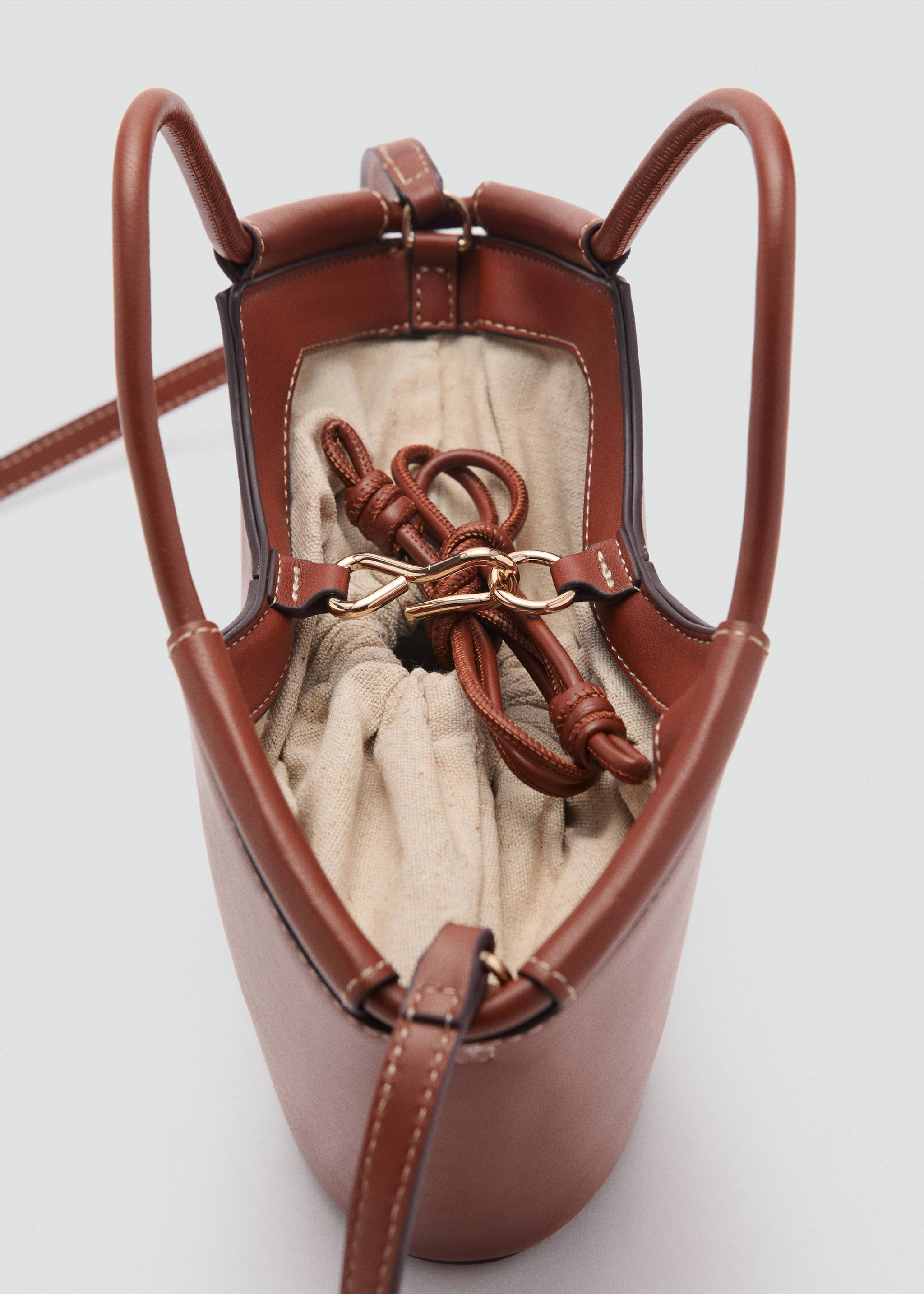 Mini shopper-style shoulder bag - Details of the article 1, Leather. Ref: 87007174-00.