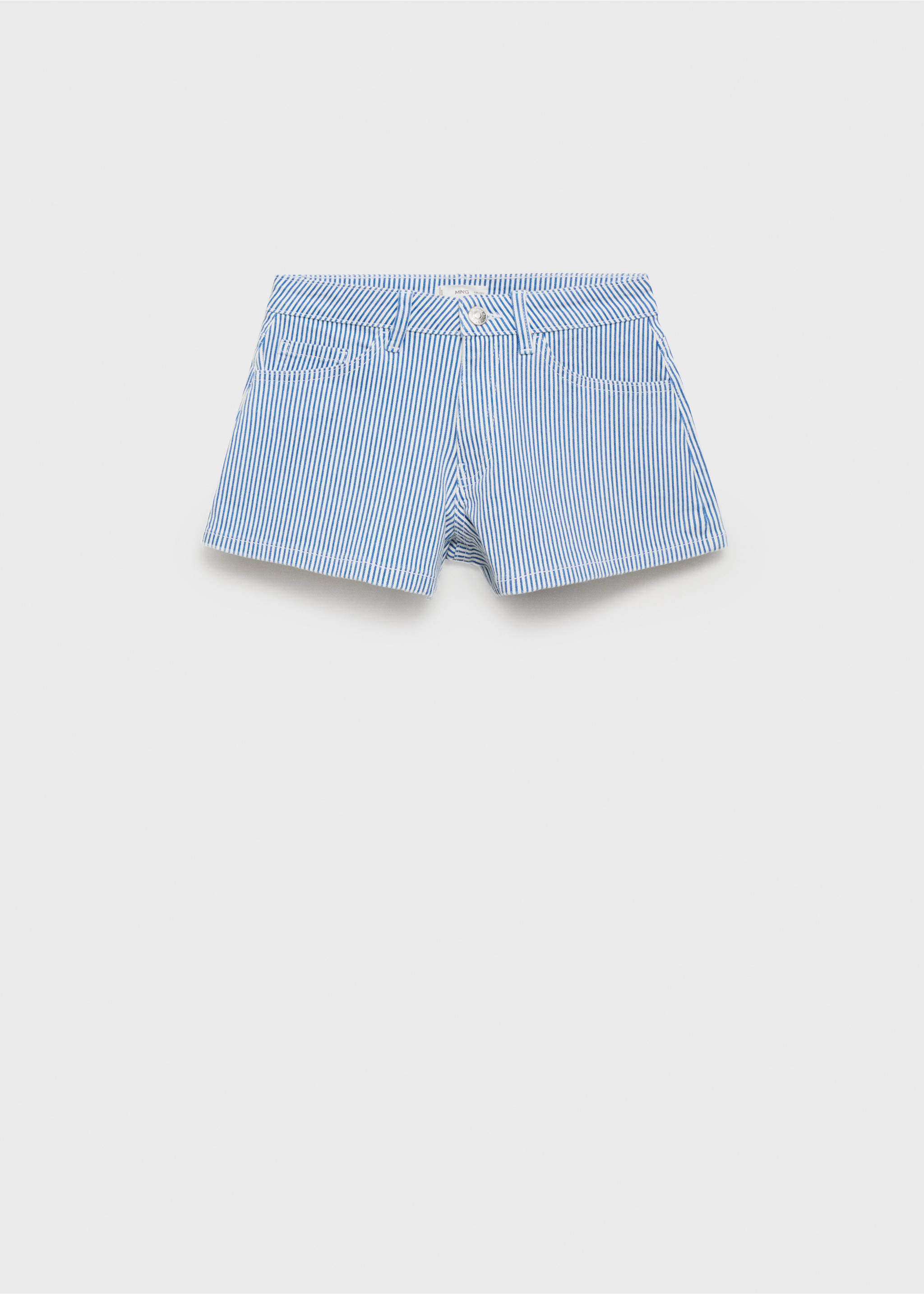 Low-waist striped shorts - Article without model, Blue. Ref: 87007176-00.