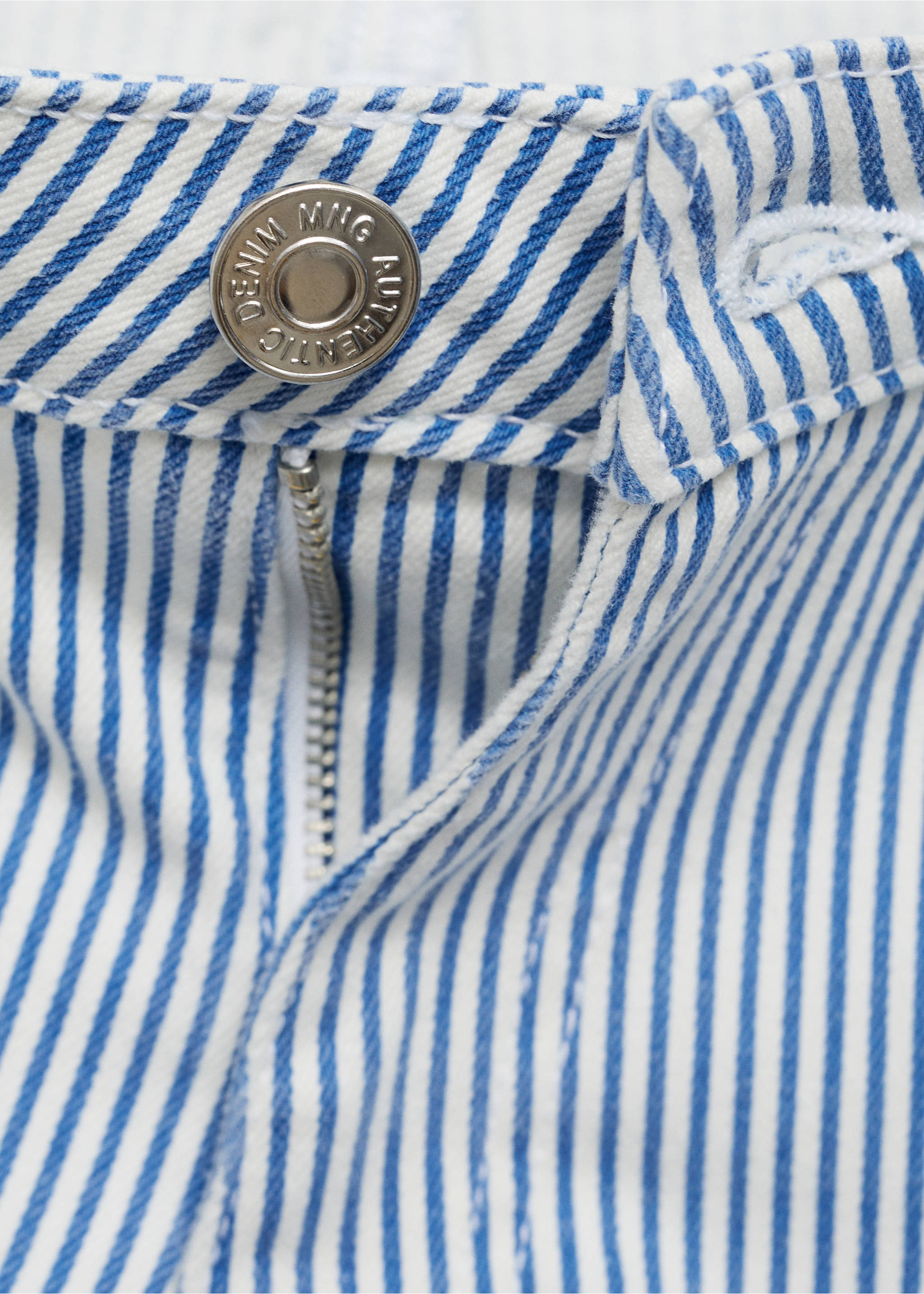 Low-waist striped shorts - Details of the article 0, Blue. Ref: 87007176-00.