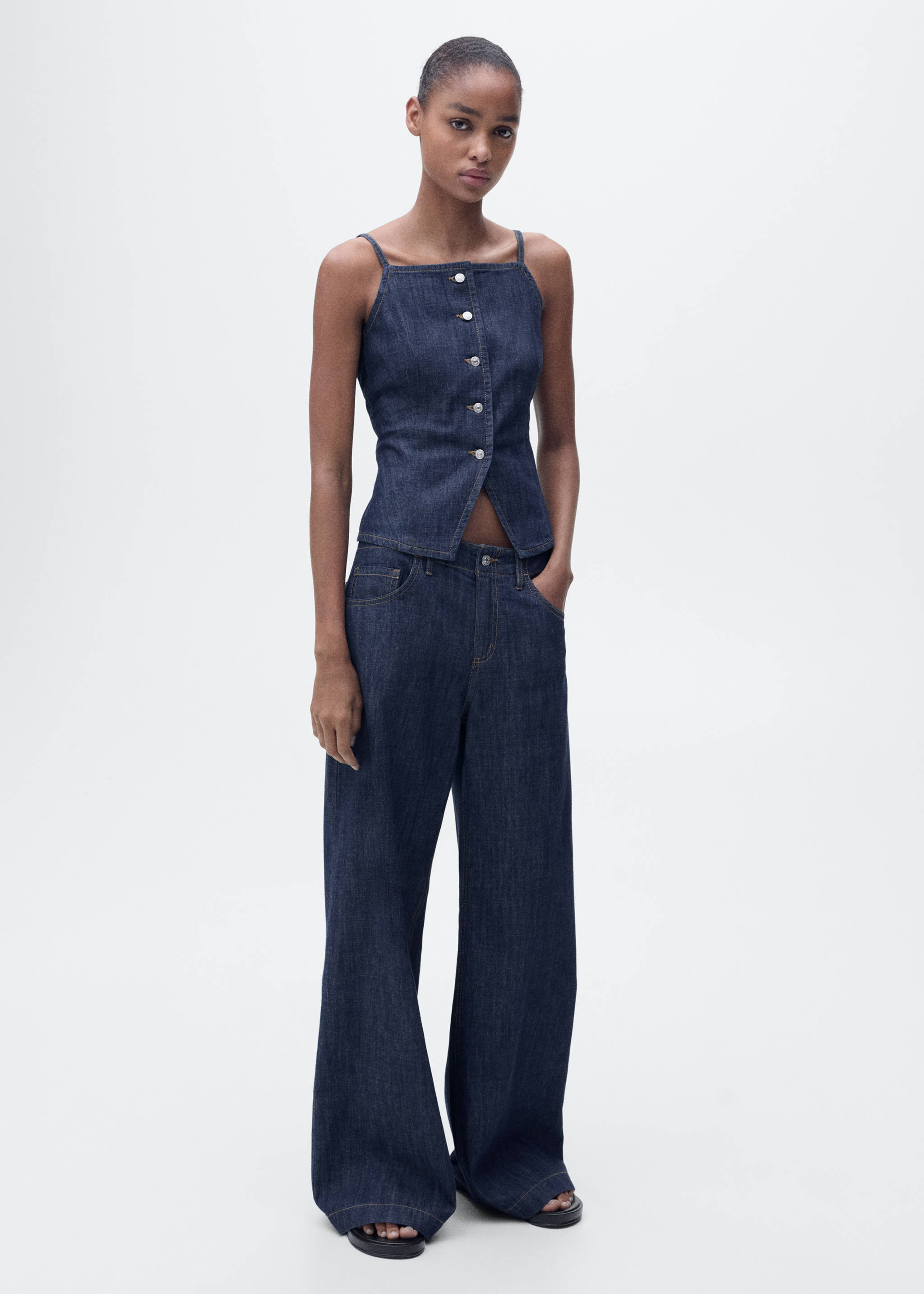 Wideleg-Jeans mit mittlerer Bundhöhe - Allgemeine Ansicht