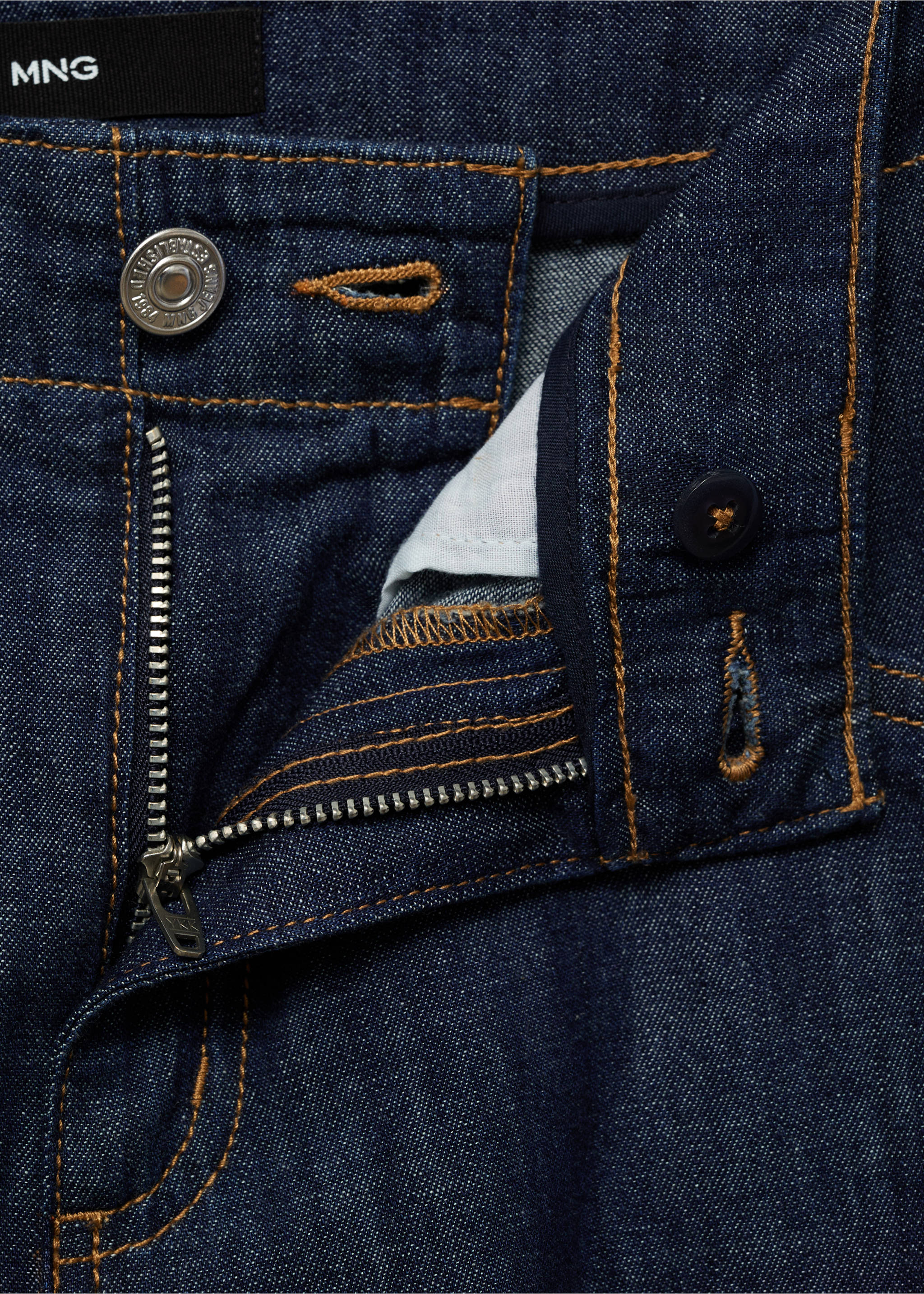 Wide leg mid-rise jeans - Details of the article 8, Open Blue. Ref: 87007182-00.