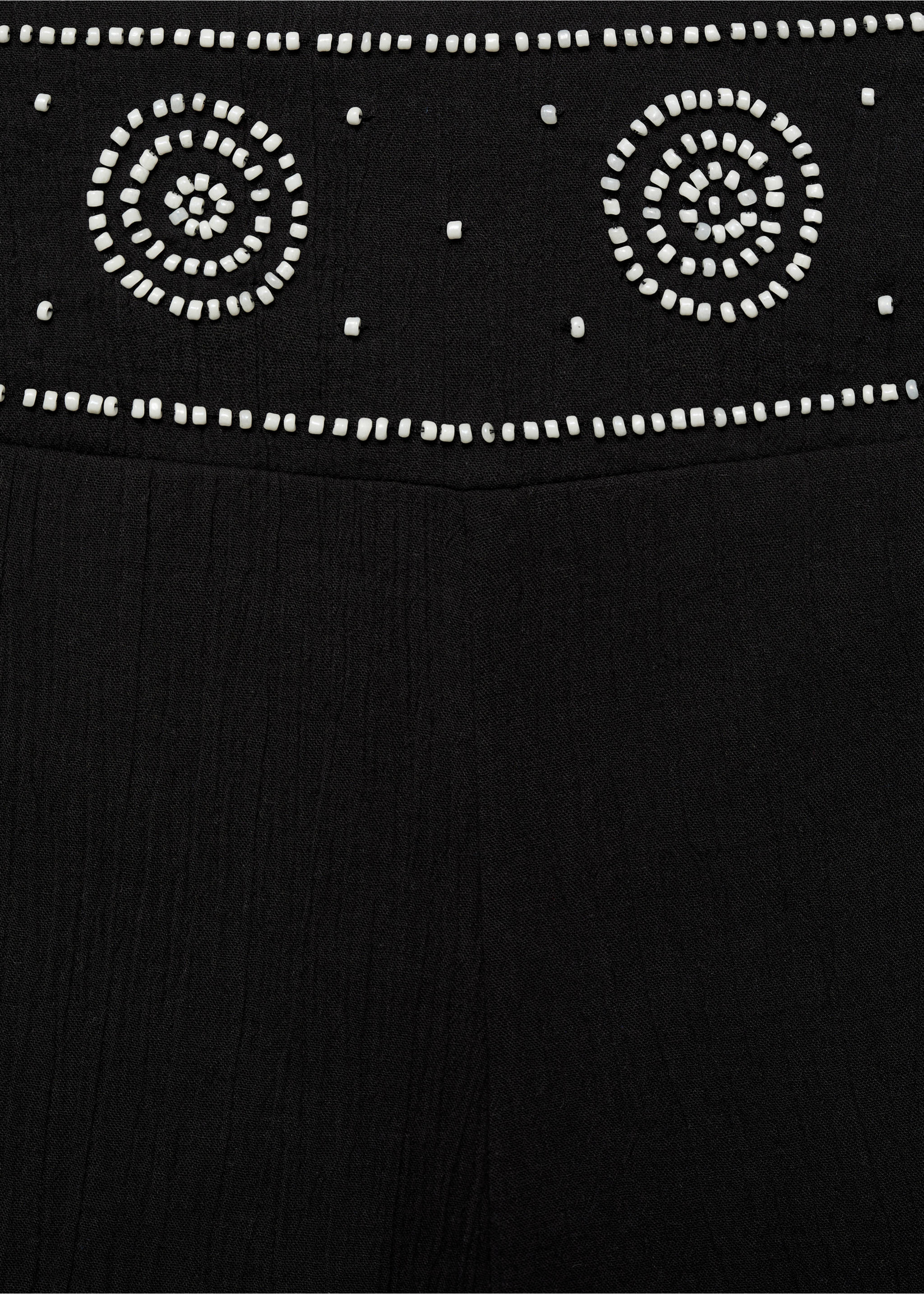 Beaded embroidered shorts - Details of the article 8, Black. Ref: 87007184-00.