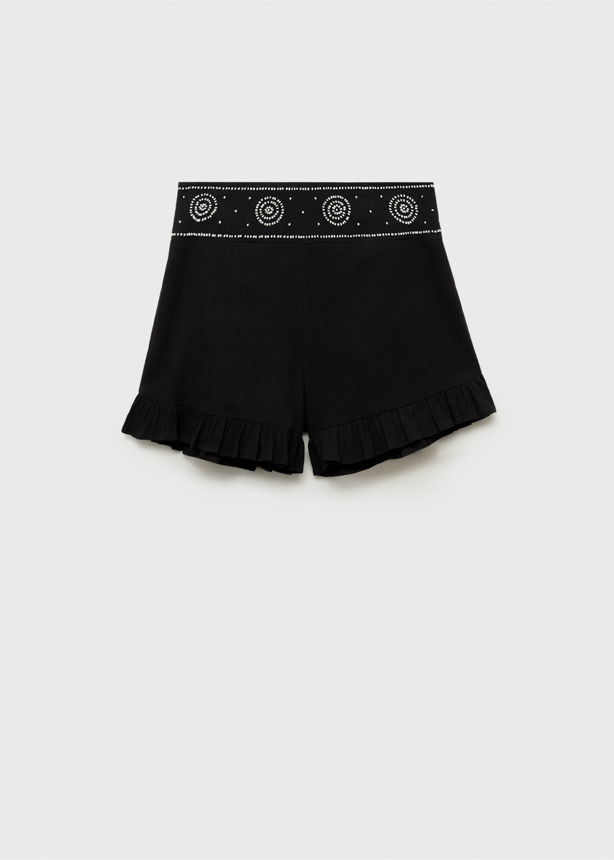 Beaded embroidered shorts - Article without model, Black. Ref: 87007184-00.