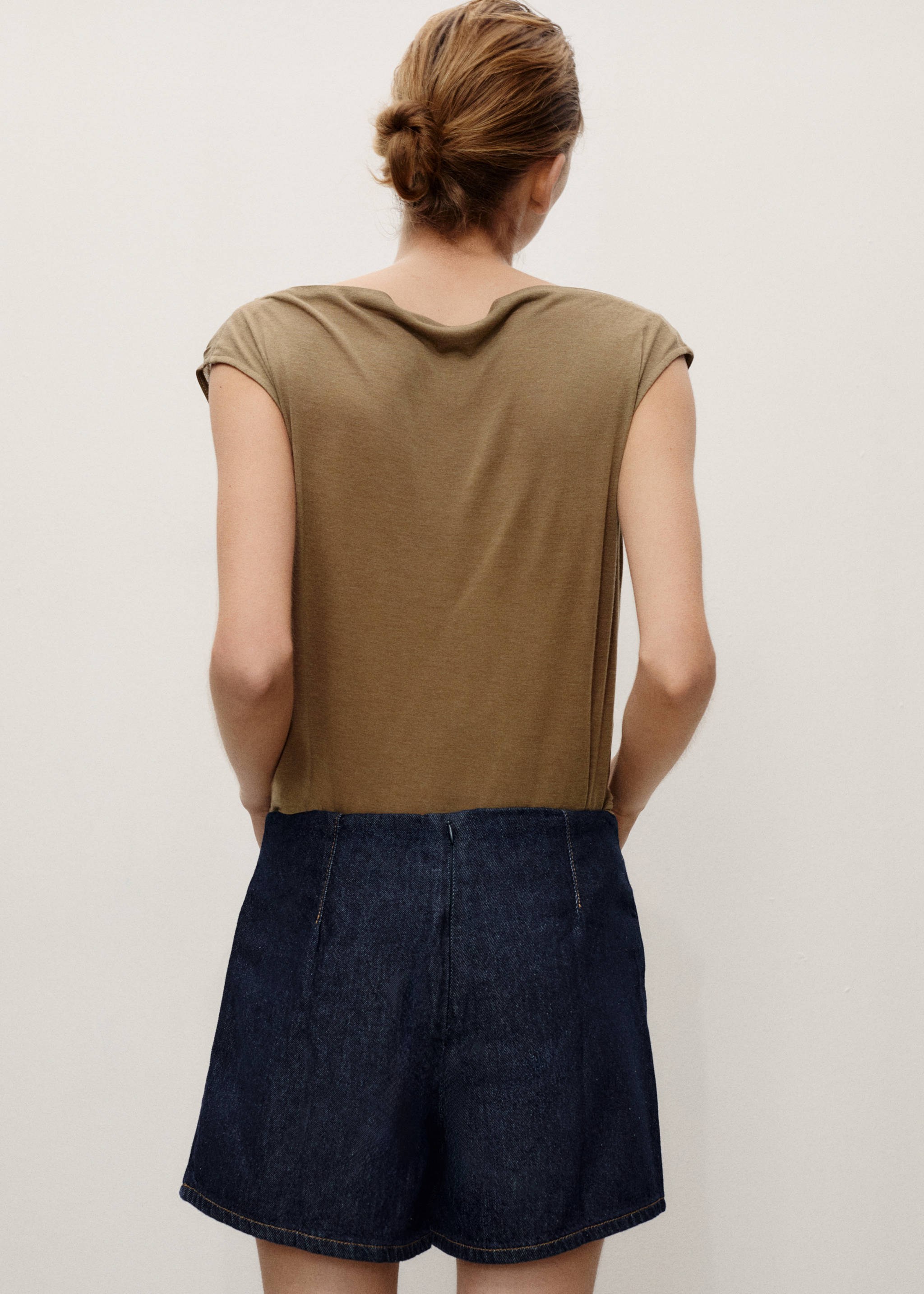 Falda pantalón denim cruzada - Reverso del artículo