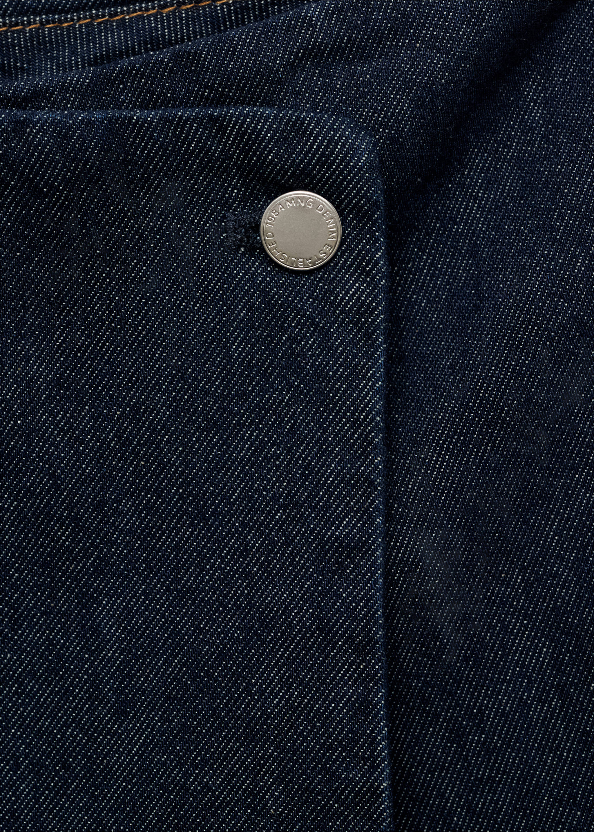 Falda pantalón denim cruzada - Detalle del artículo 8, Azul. Ref: 87007186-00.