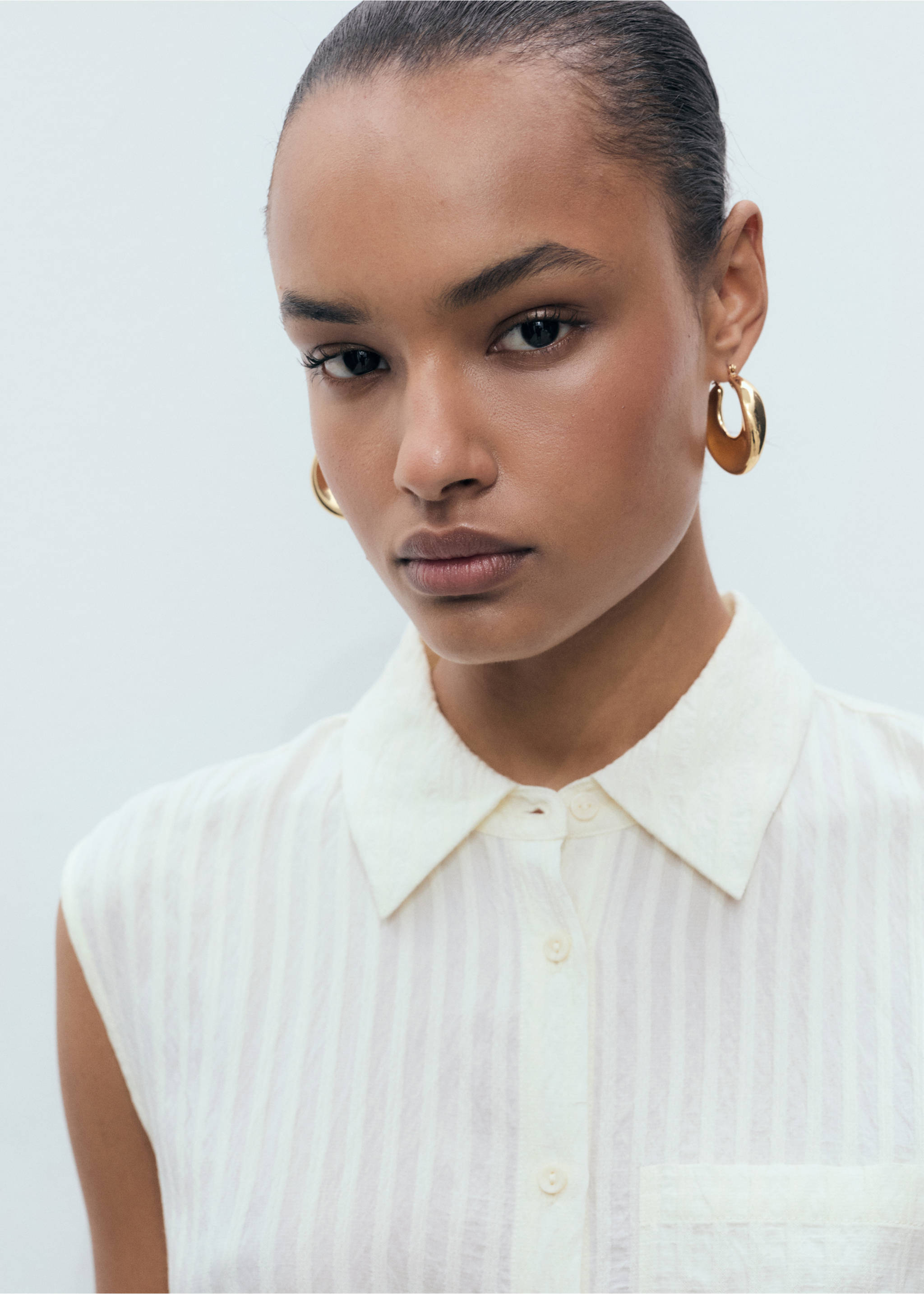 Robe chemisier nœud - Détail de l'article 1, Écru. Ref: 87007188-00.