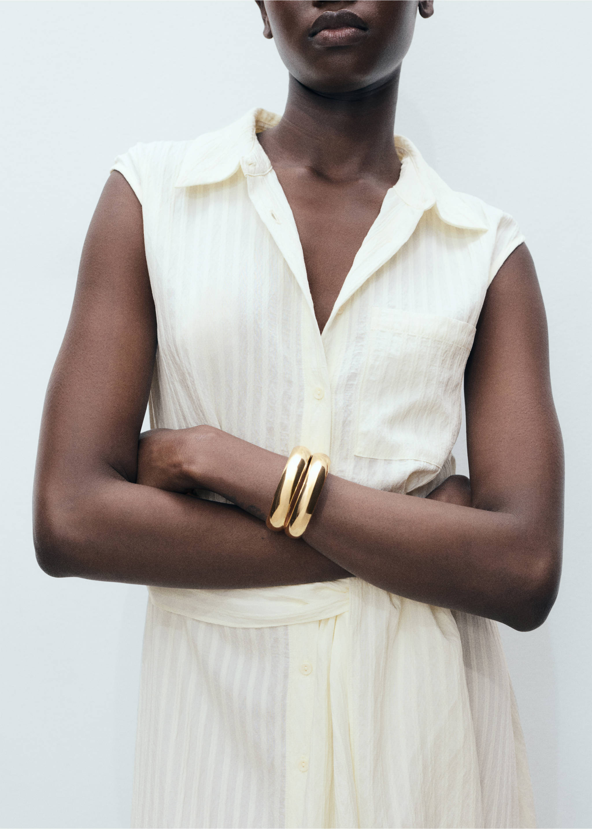 Robe chemisier nœud - Détail de l'article 6, Écru. Ref: 87007188-00.