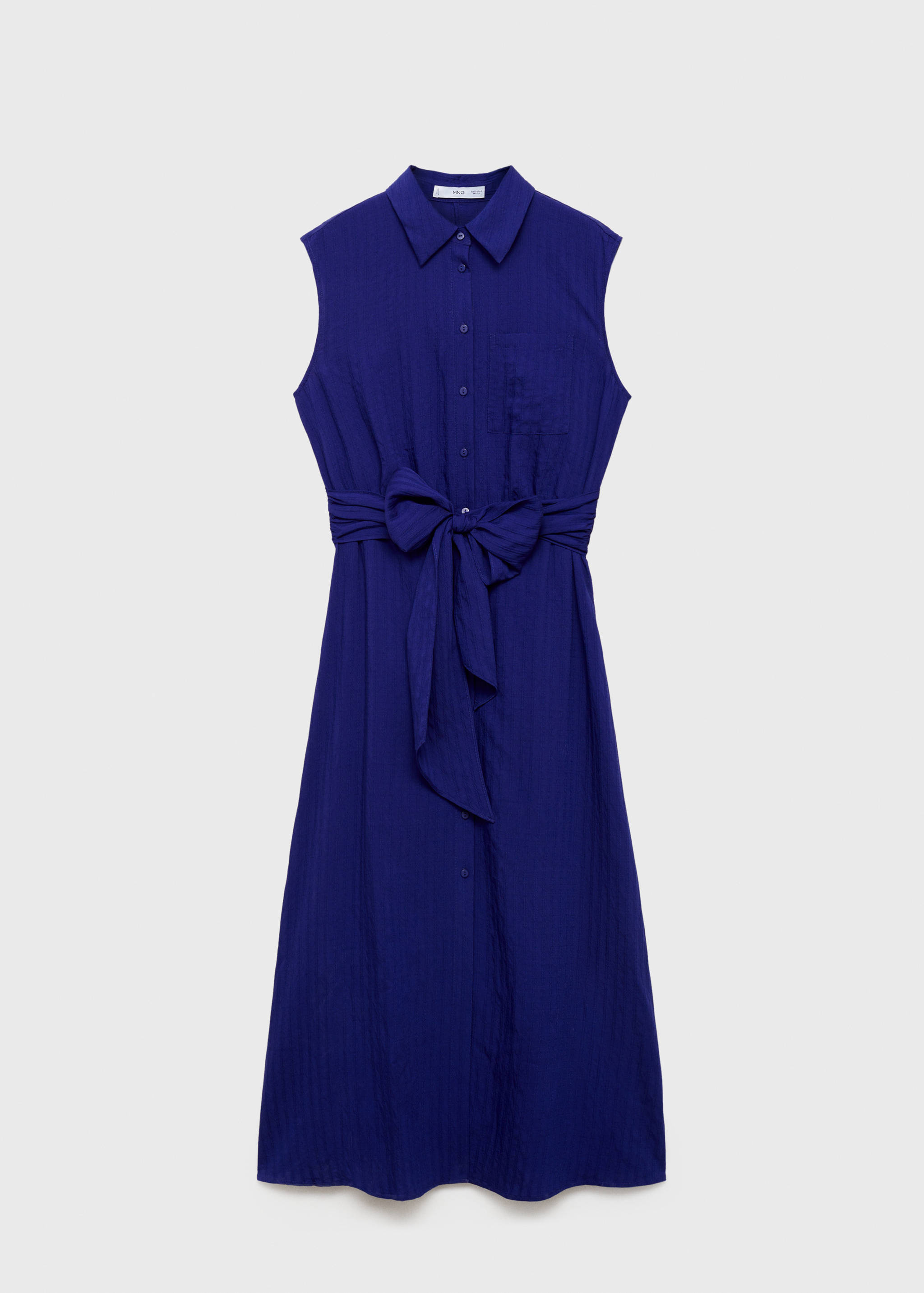 mango shirt dress navy Bow shirt dress - Women