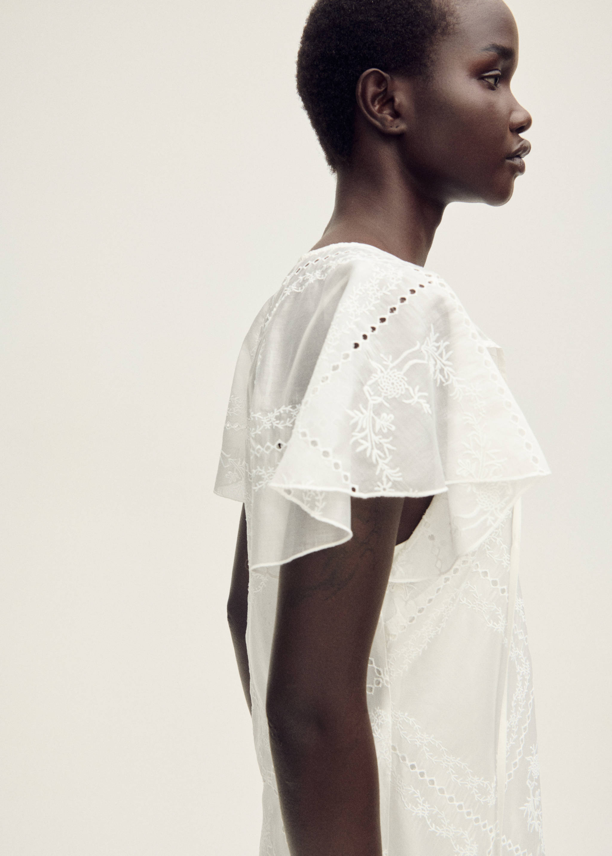 Embroidered dress with openwork details - Medium plane