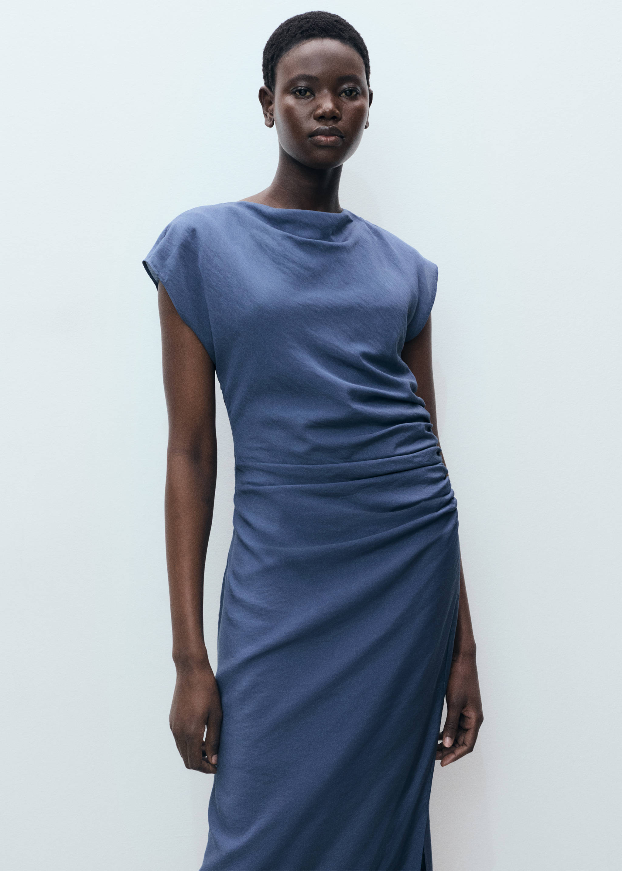 Draped straight dress - Medium plane