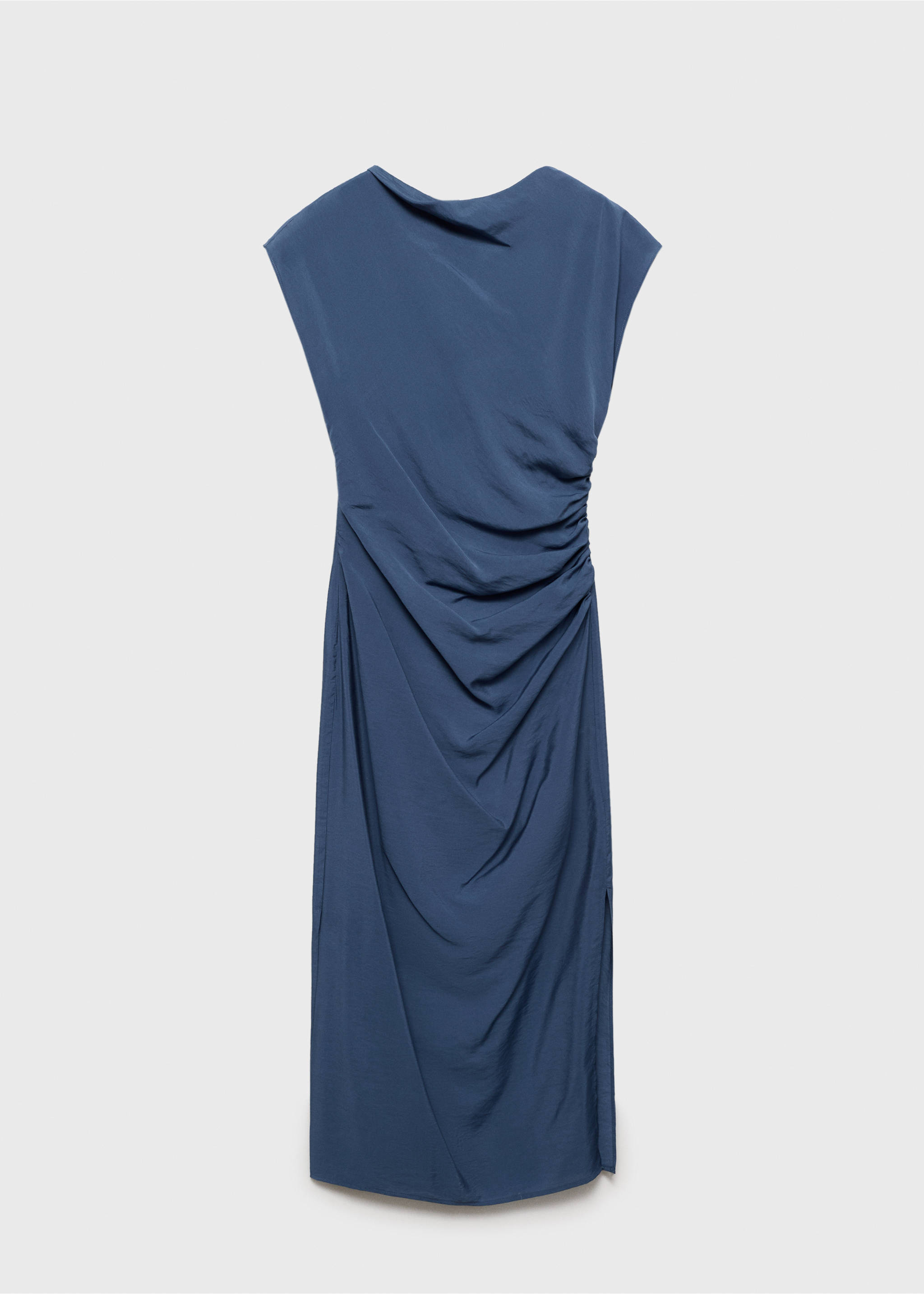 Draped straight dress - Article without model, Indigo Blue. Ref: 87007190-00.