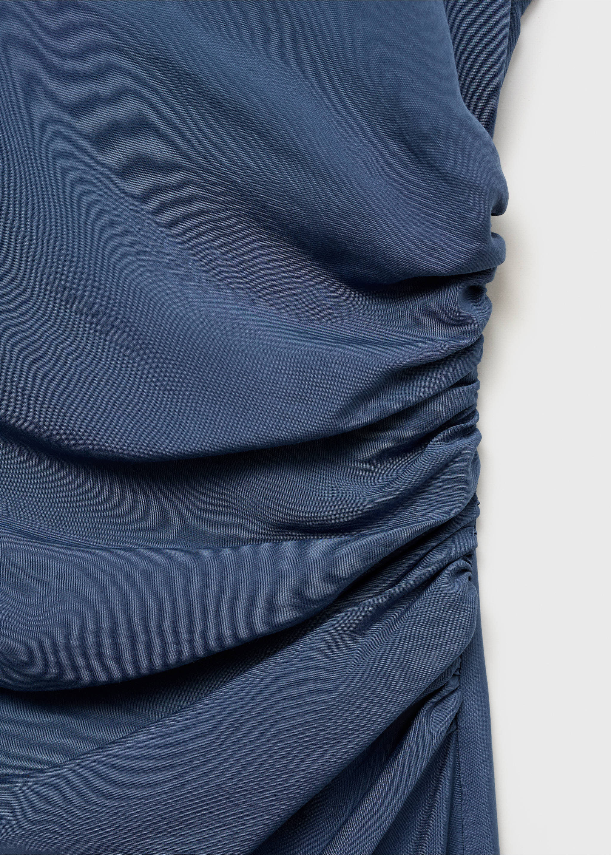 Draped straight dress - Details of the article 8, Indigo Blue. Ref: 87007190-00.