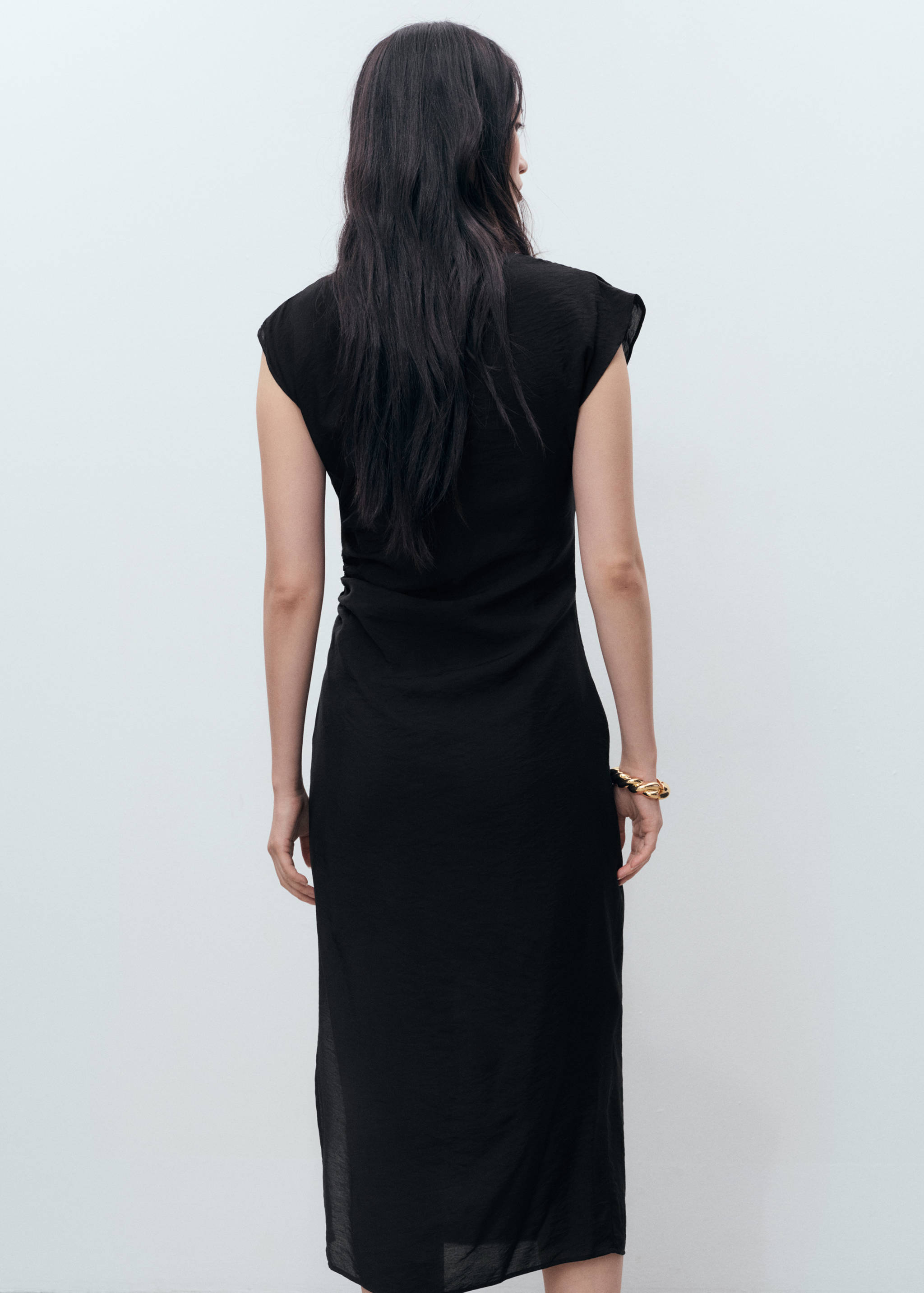 Draped straight dress - Reverse of the article