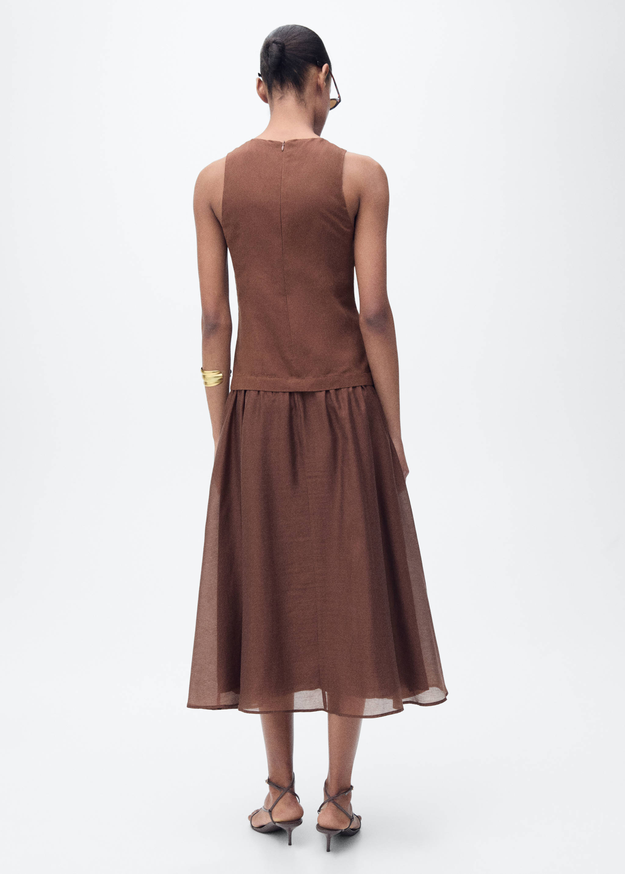 Combined fabric midi-dress - Reverse of the article