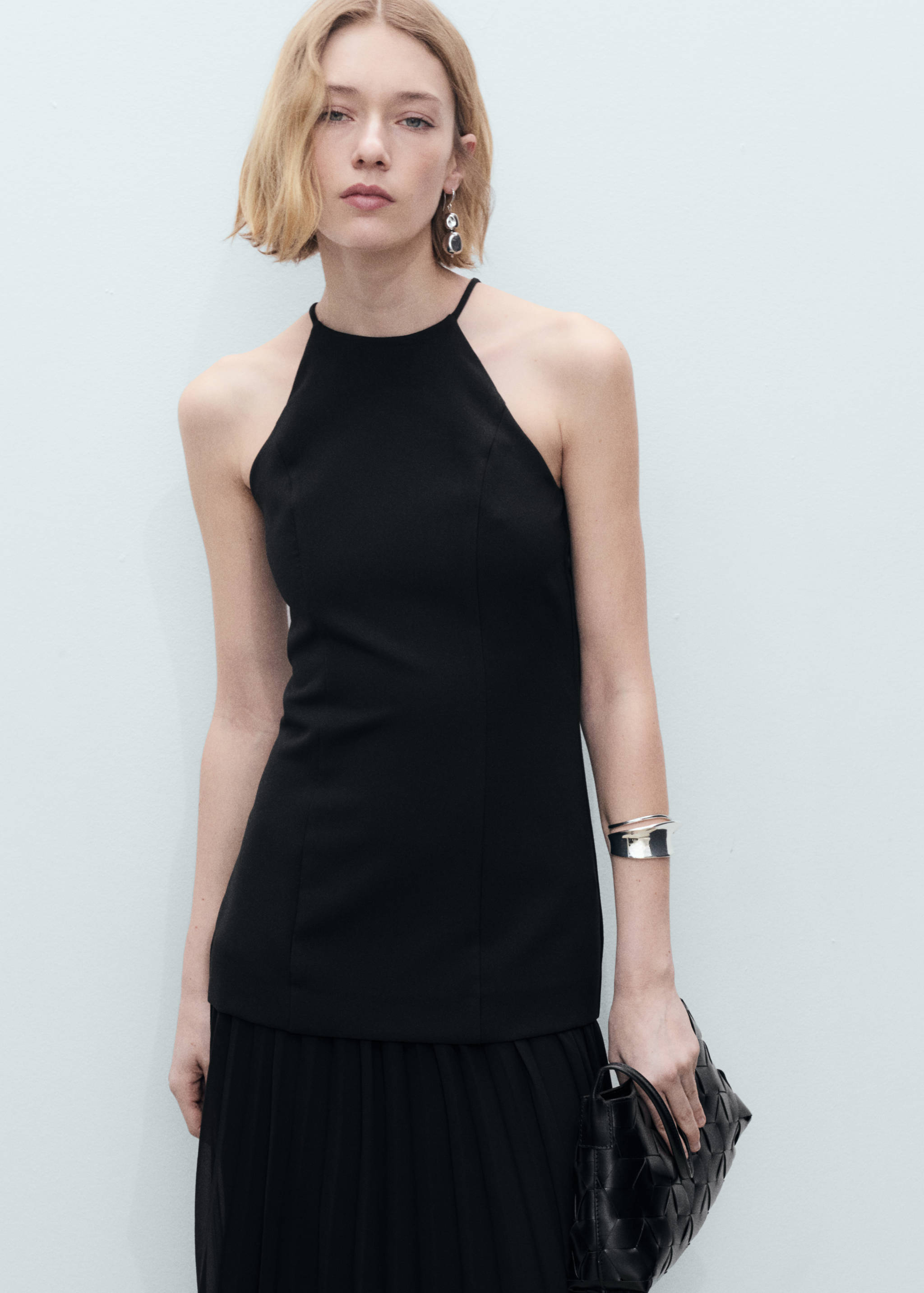 Vestido evasé combinado - Plano medio