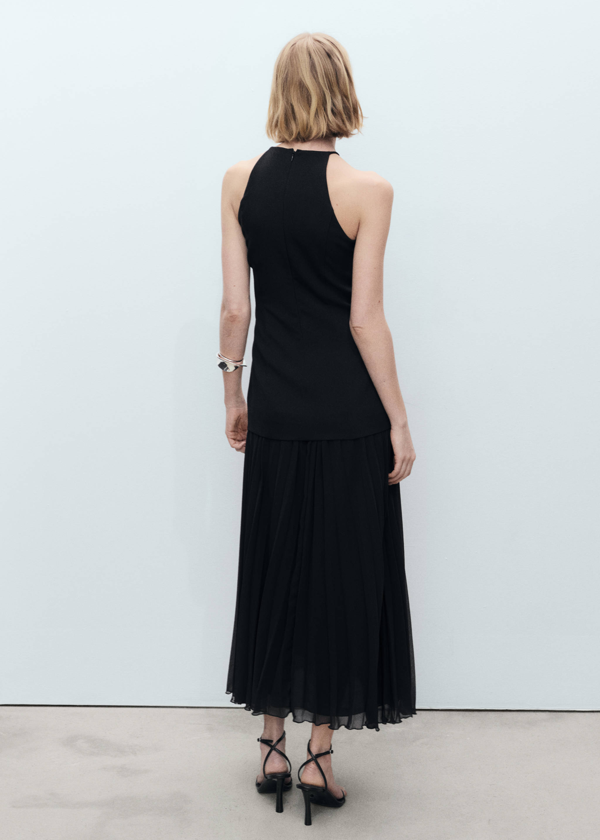 Vestido evasé combinado - Reverso del artículo