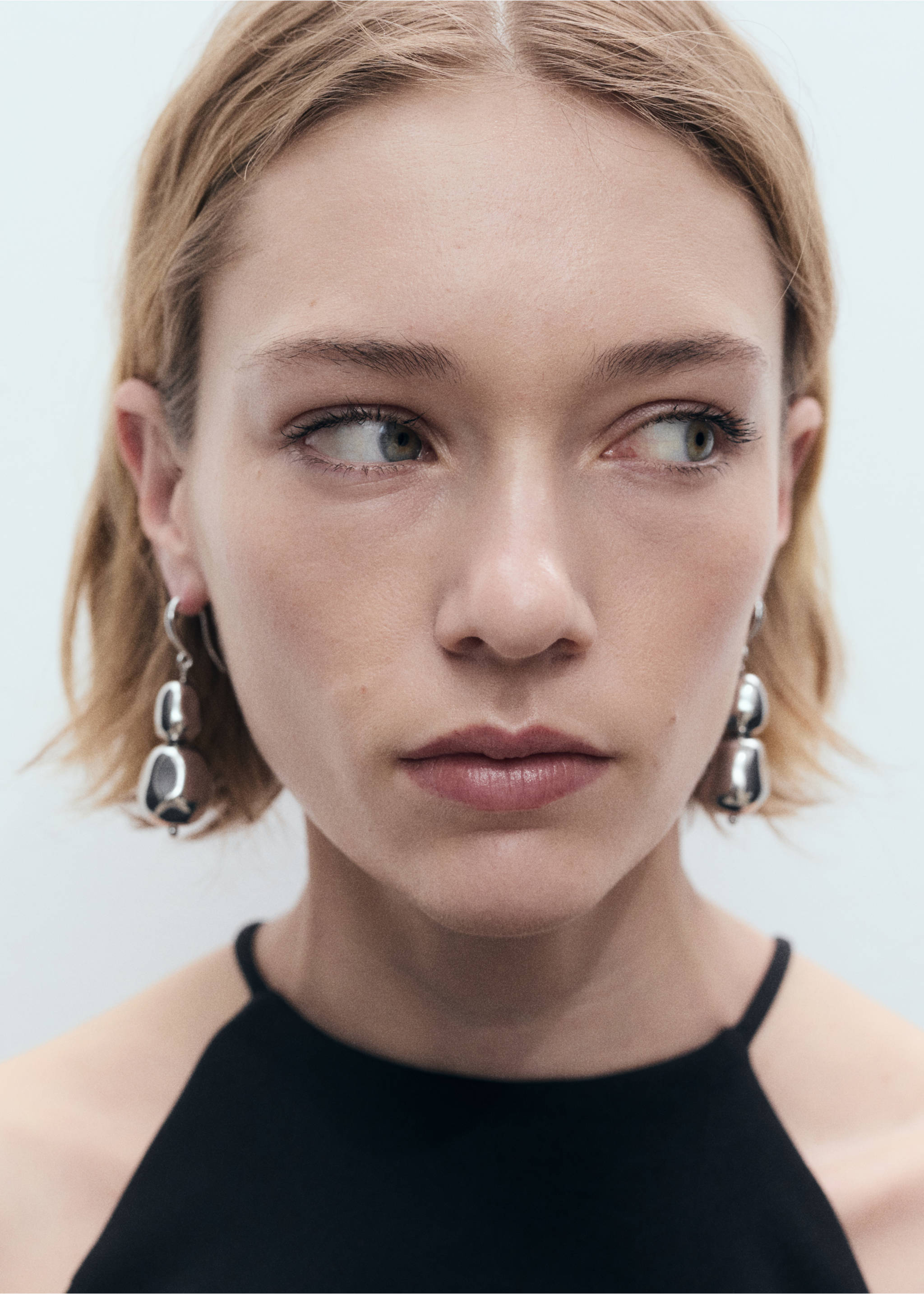 Vestido evasé combinado - Detalle del artículo 1, Negro. Ref: 87007193-00.