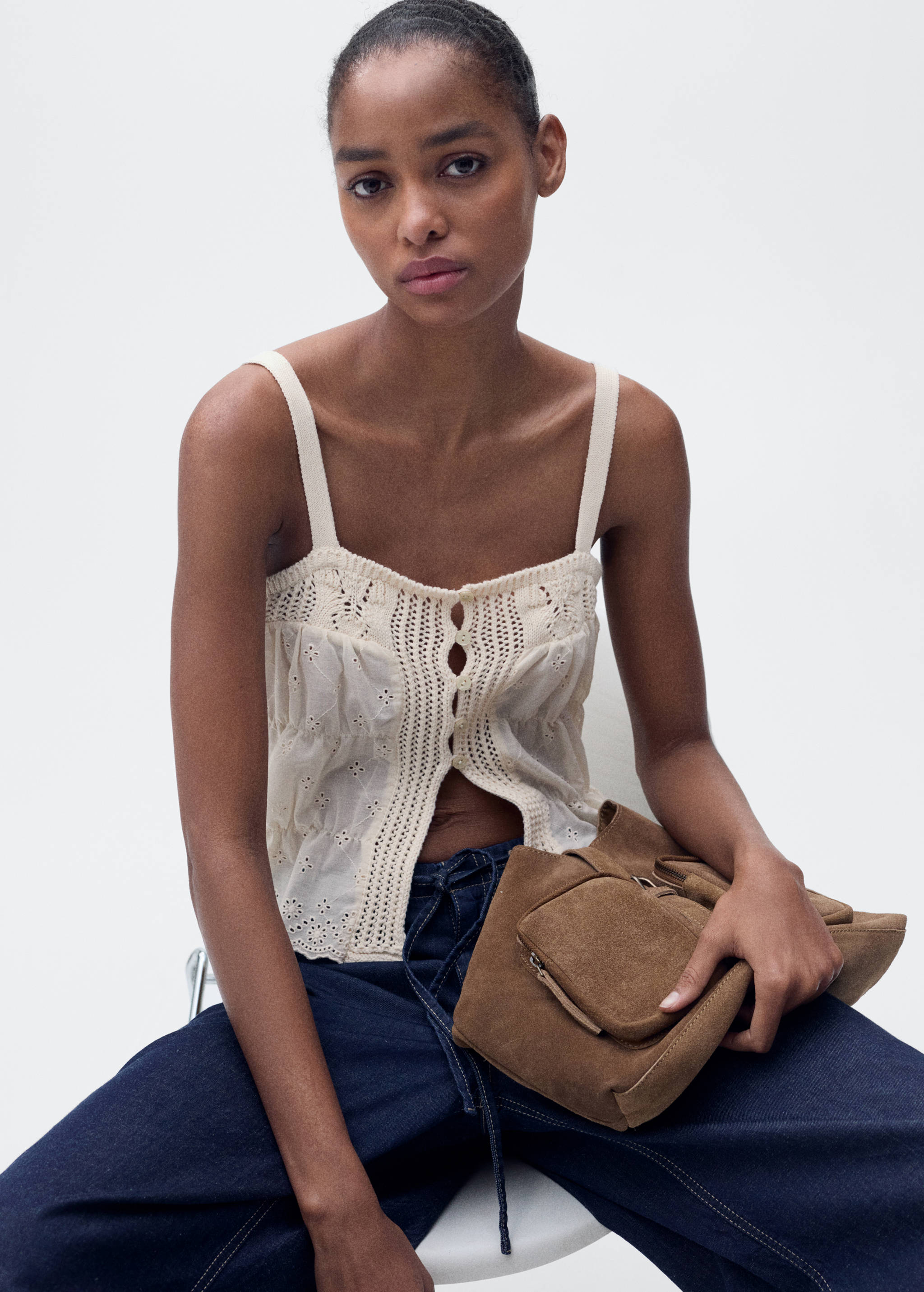 Combined top with openwork details - Details of the article 2