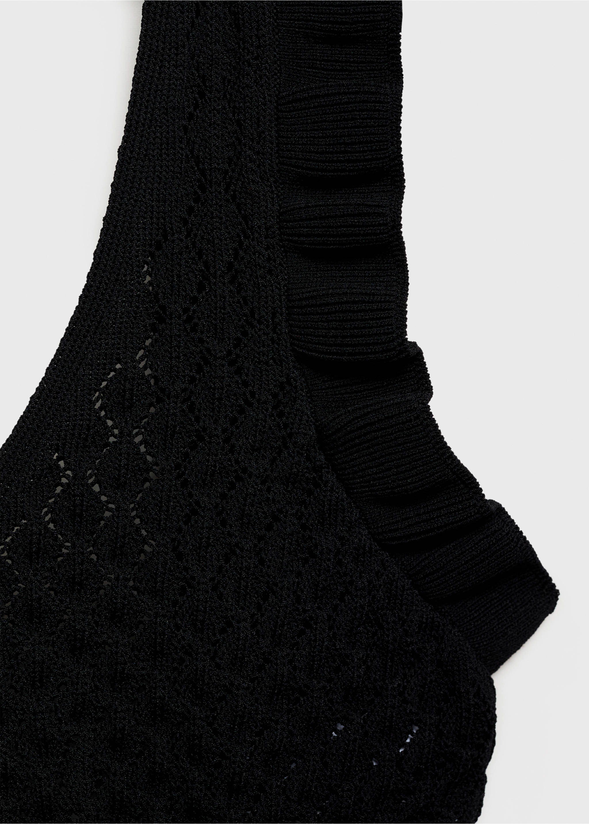 Crop top with bow on the back - Details of the article 8, Black. Ref: 87007195-00.