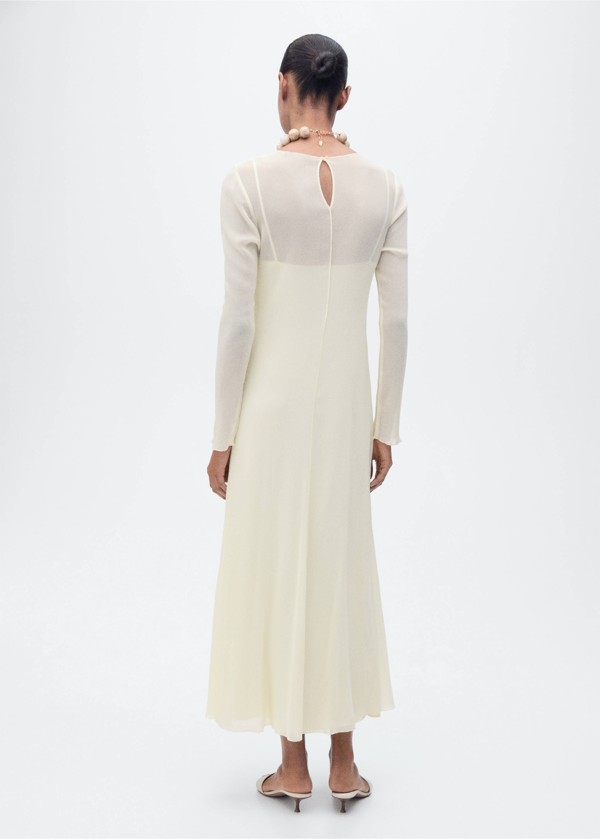 Robe combinée semi-transparente - Verso de l’article, Écru. Ref: 87007199-00.