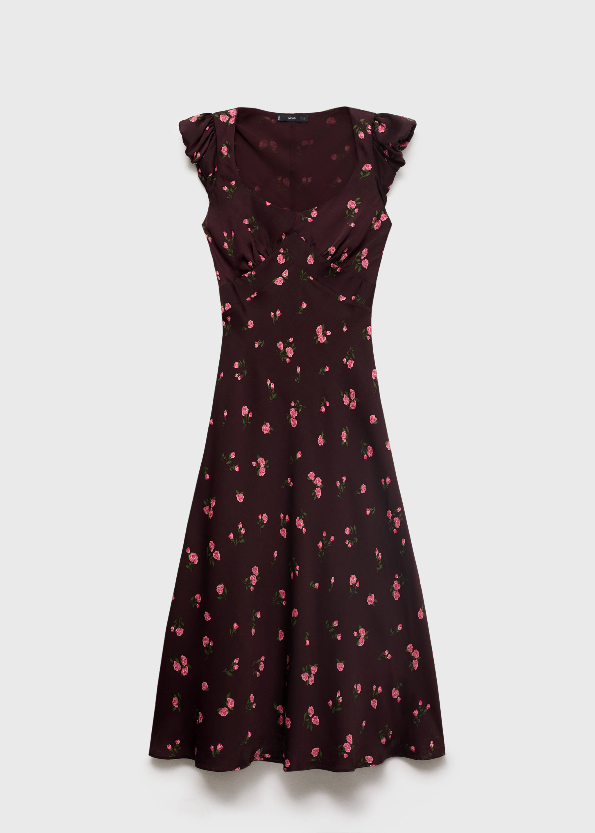 Short-sleeved floral midi-dress - Article without model