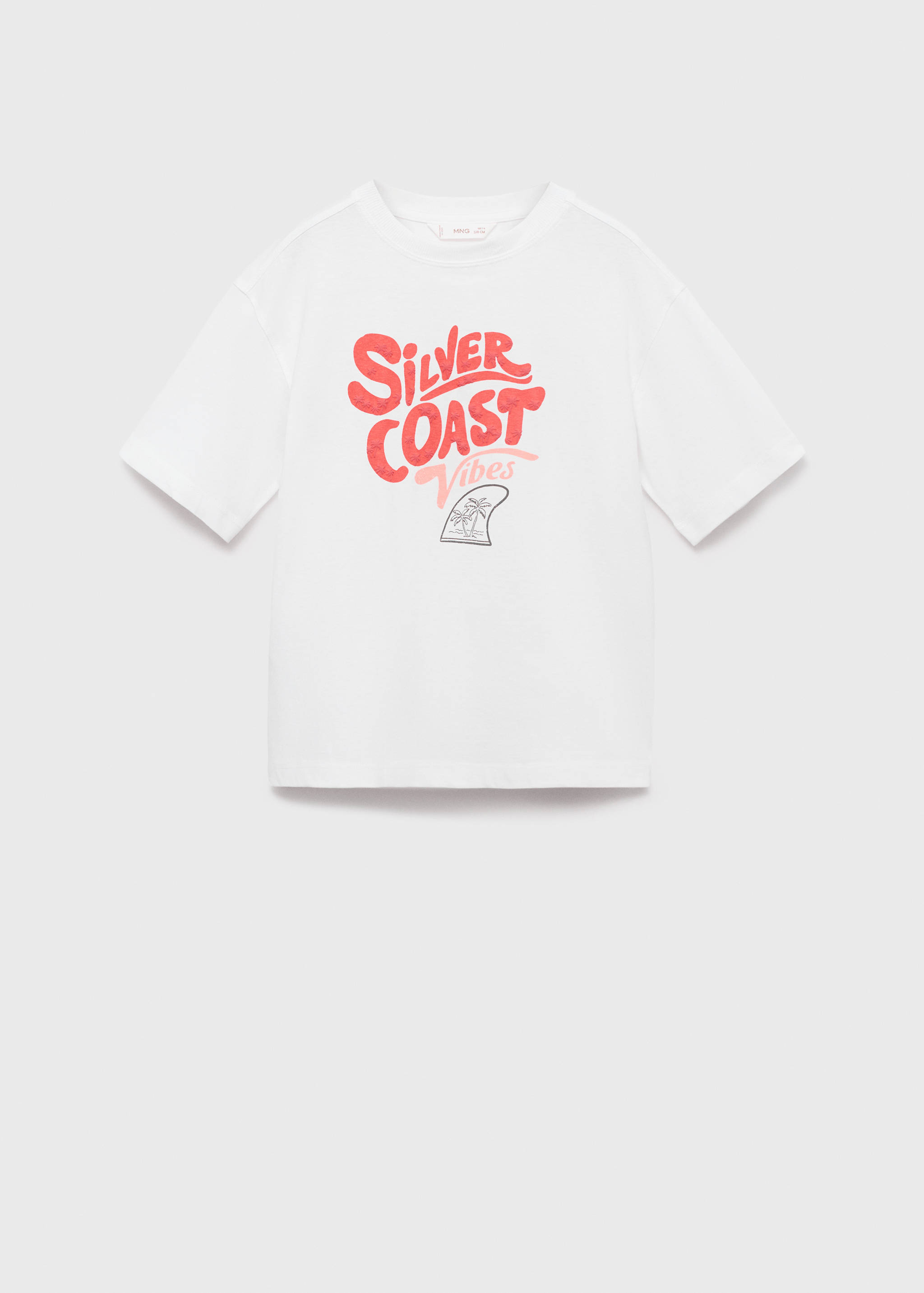 T-Shirt mit reliefartigem Schriftzug - Artikel ohne Model