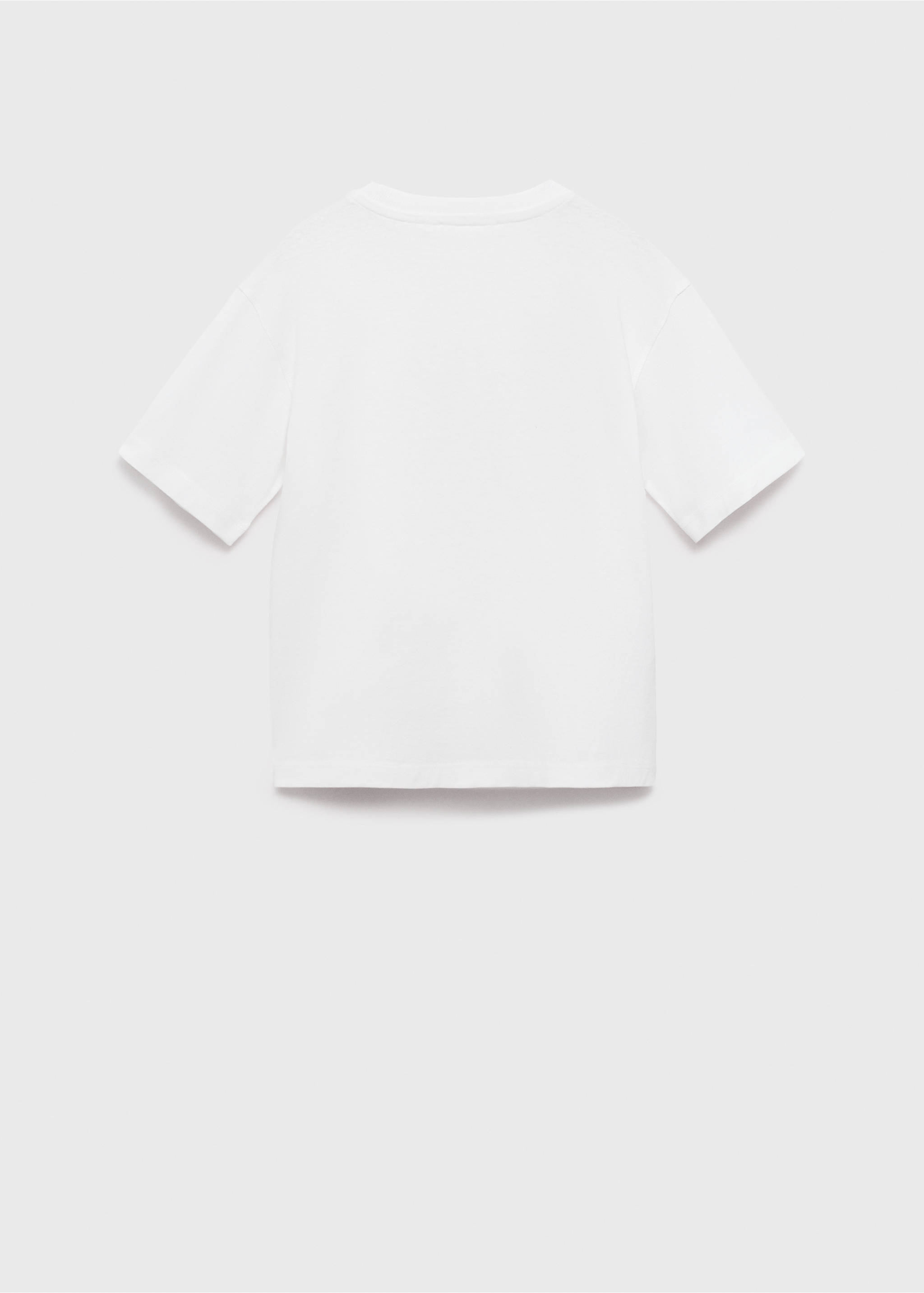 T-Shirt mit reliefartigem Schriftzug - Rückseite des Artikels, Cremeweiß. Ref: 87007714-00.