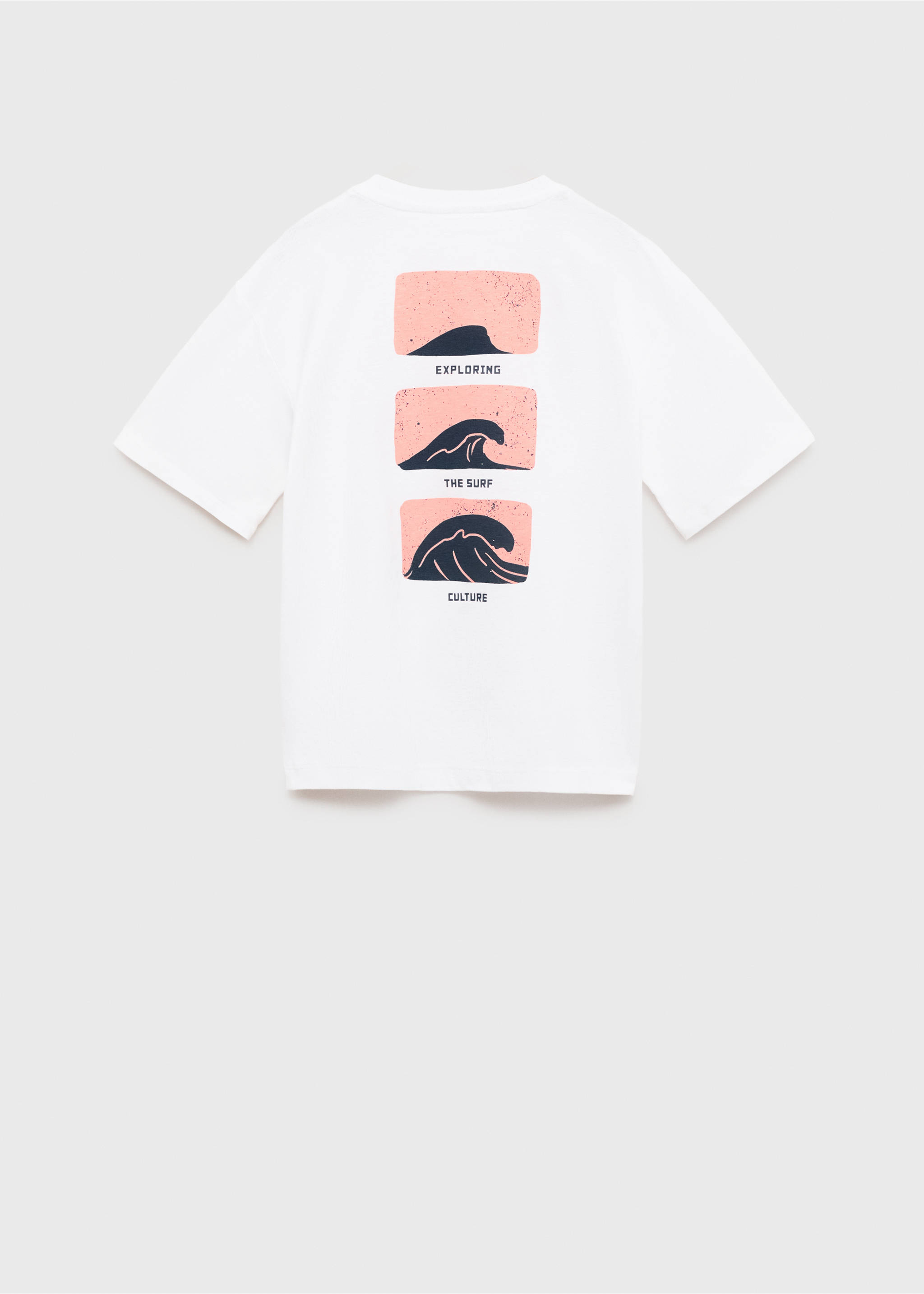 T-shirt imprimé surf - Verso de l’article, Blanc cassé. Ref: 87007716-00.