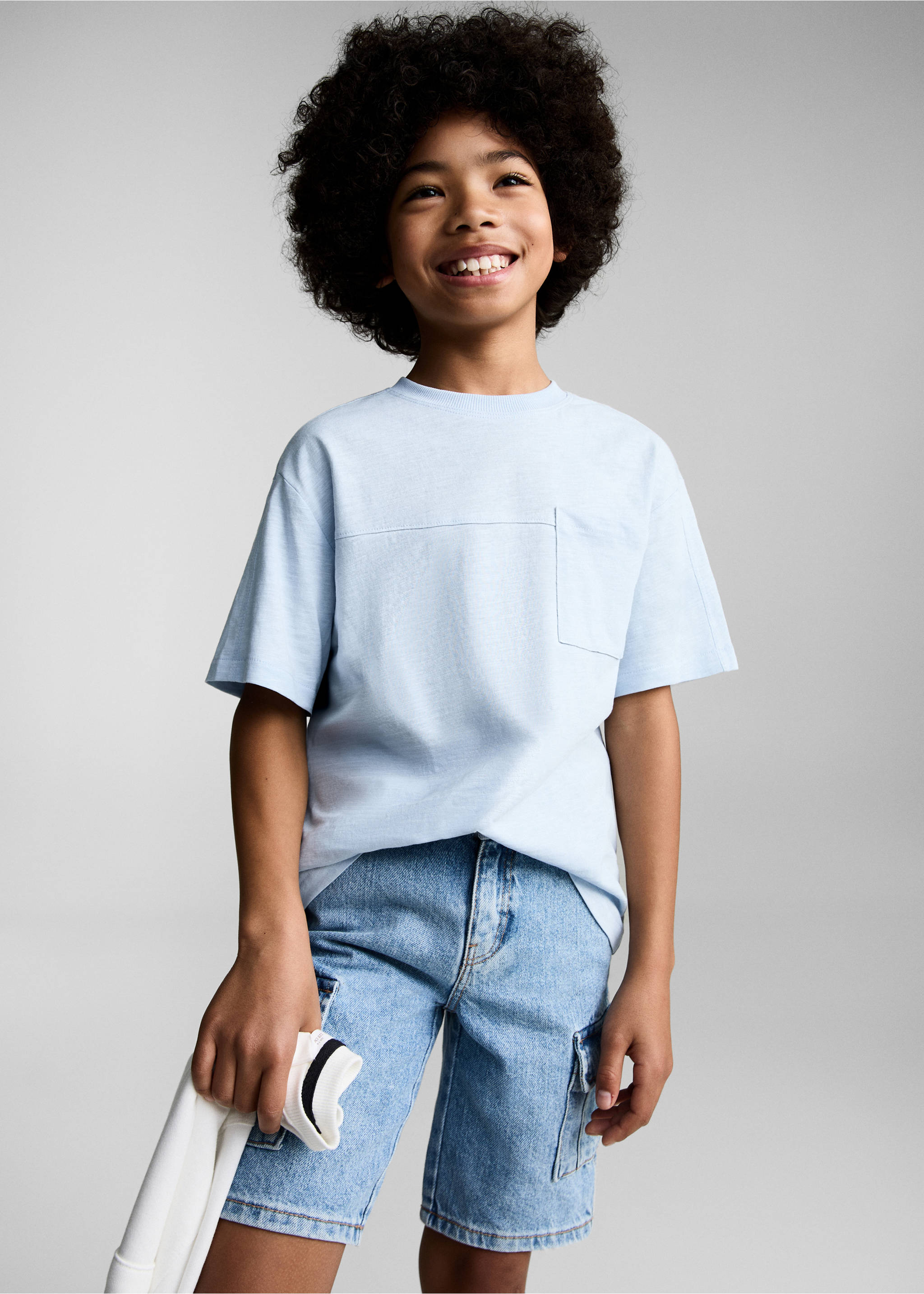 Patch pocket T-shirt - Medium plane, Blue. Ref: 87007719-00.