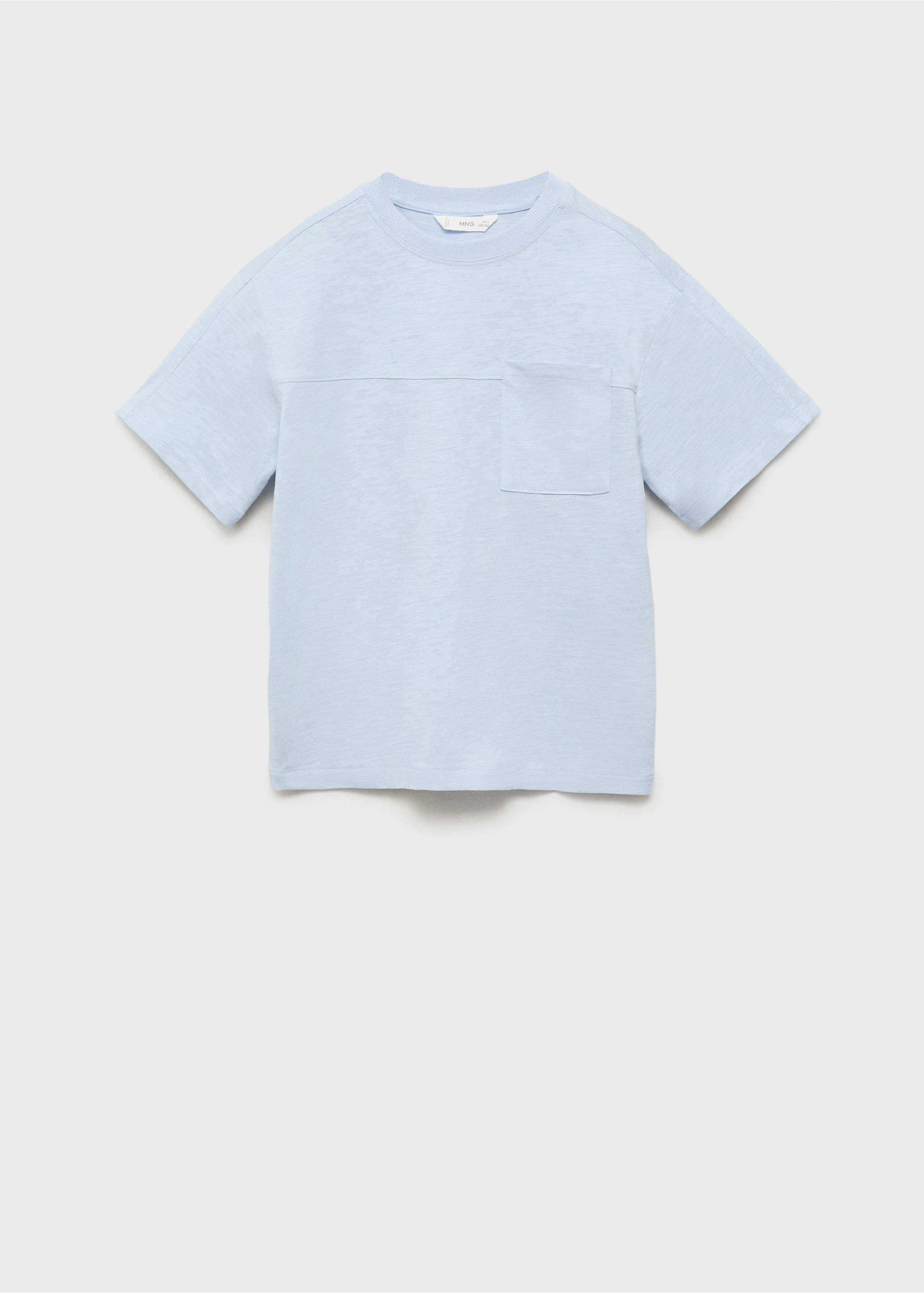Patch pocket T-shirt - Article without model, Blue. Ref: 87007719-00.