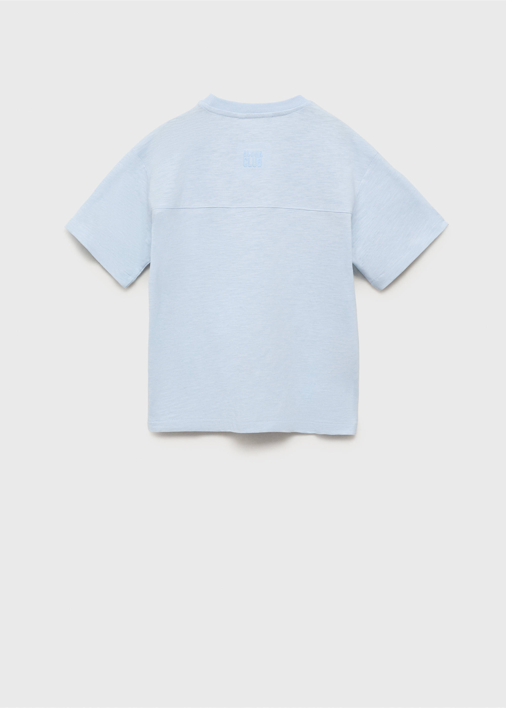 T-Shirt mit aufgesetzter Tasche - Rückseite des Artikels, Blau. Ref: 87007719-00.