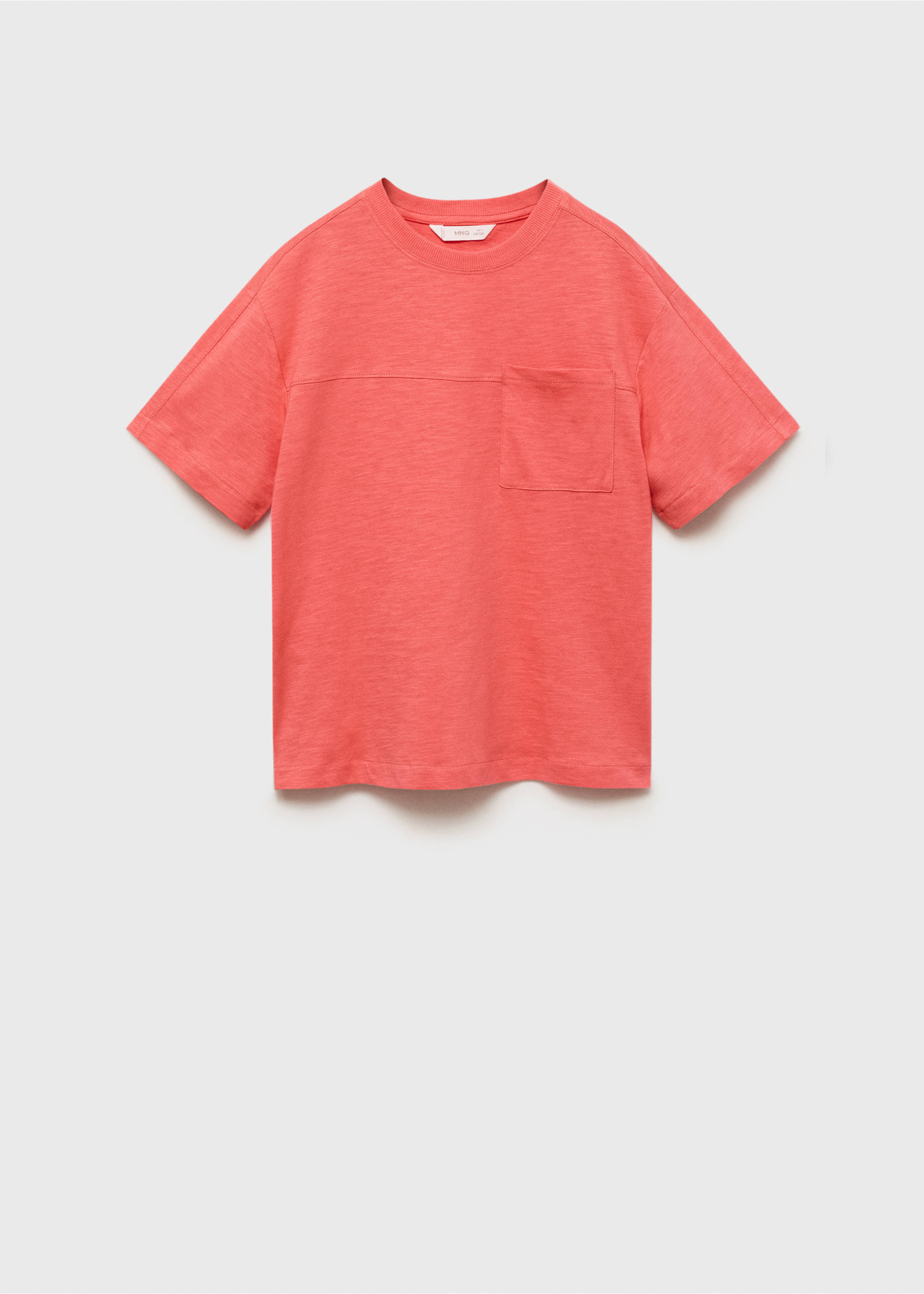 T-shirt poche plaquée - Article sans modèle, Corail. Ref: 87007719-00.