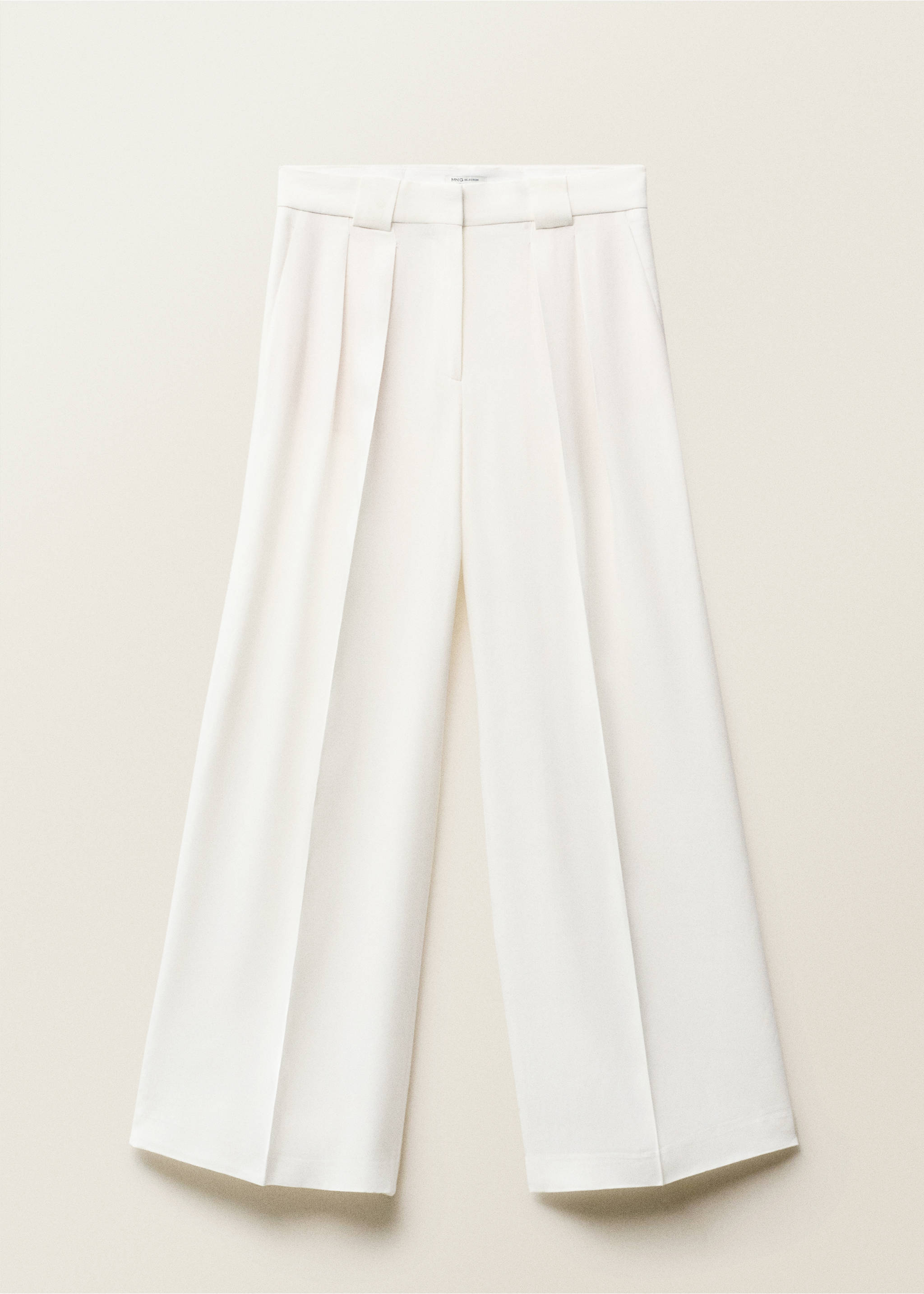 Pantalon costume lyocell à pinces - Article sans modèle, Blanc cassé. Ref: 87007720-00.