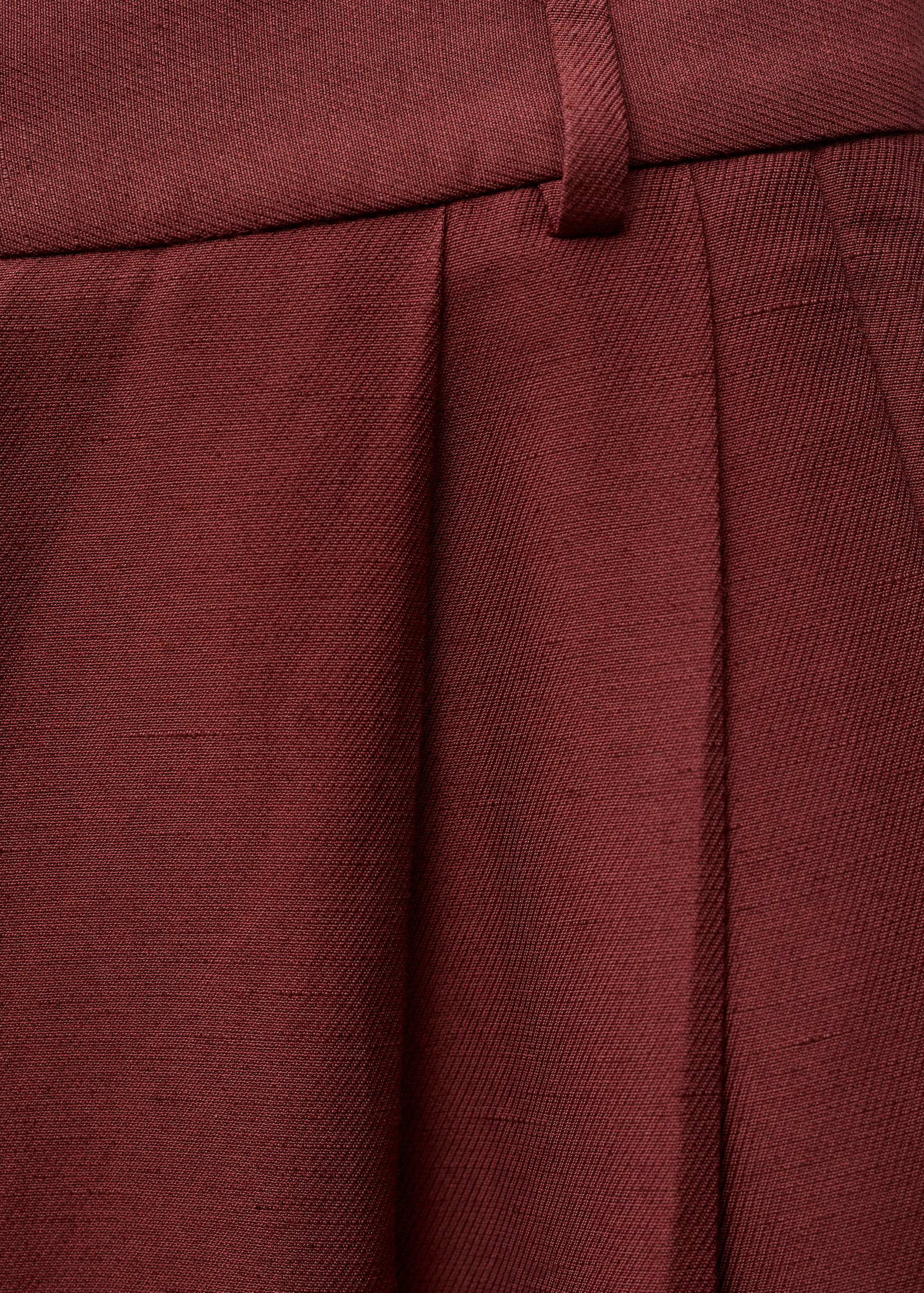 Pantalón traje wide leg mezcla lino - Detalle del artículo 0